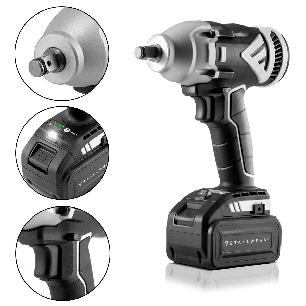 Clé à chocs rotative sans fil STAHLWERK ADS-20 ST 20V/4Ah avec étui de machine de haute qualité