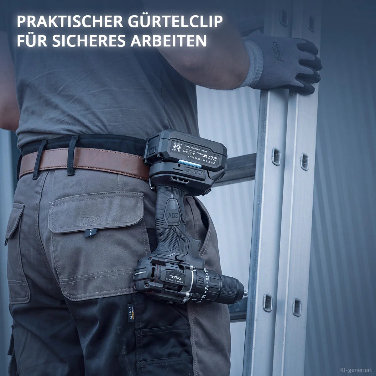 STAHLWERK cordless impact drill KALLE | Cordless screwdriver | Cordless drill | Drill driver | 20 volt system | 65 Nm torque | 2-speed gearbox | 13 mm keyless chuck | Brushless