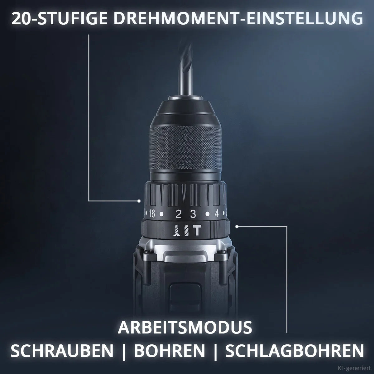 STAHLWERK cordless impact drill KALLE | Cordless screwdriver | Cordless drill | Drill driver | 20 volt system | 65 Nm torque | 2-speed gearbox | 13 mm keyless chuck | Brushless