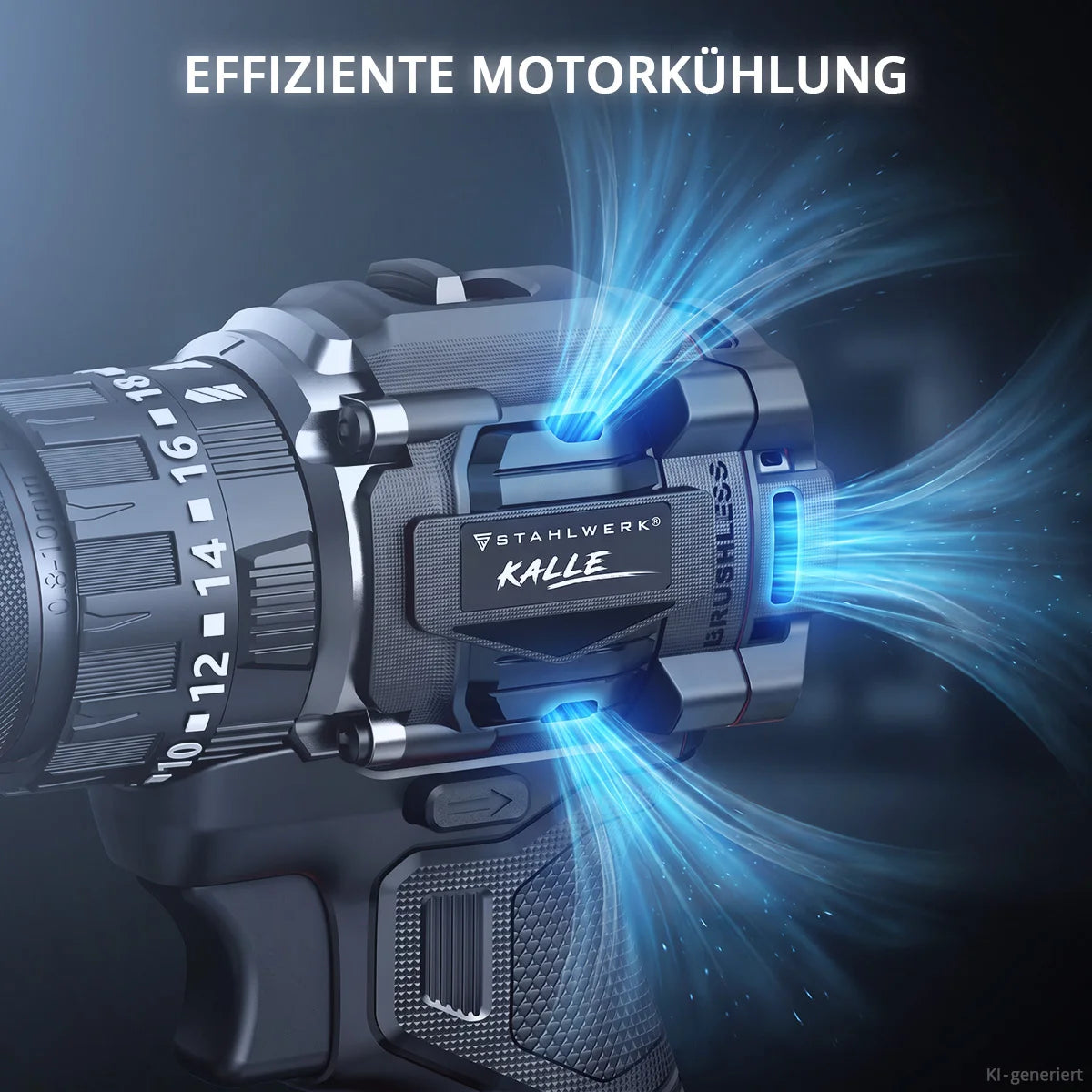 STAHLWERK cordless impact drill KALLE | Cordless screwdriver | Cordless drill | Drill driver | 20 volt system | 65 Nm torque | 2-speed gearbox | 13 mm keyless chuck | Brushless