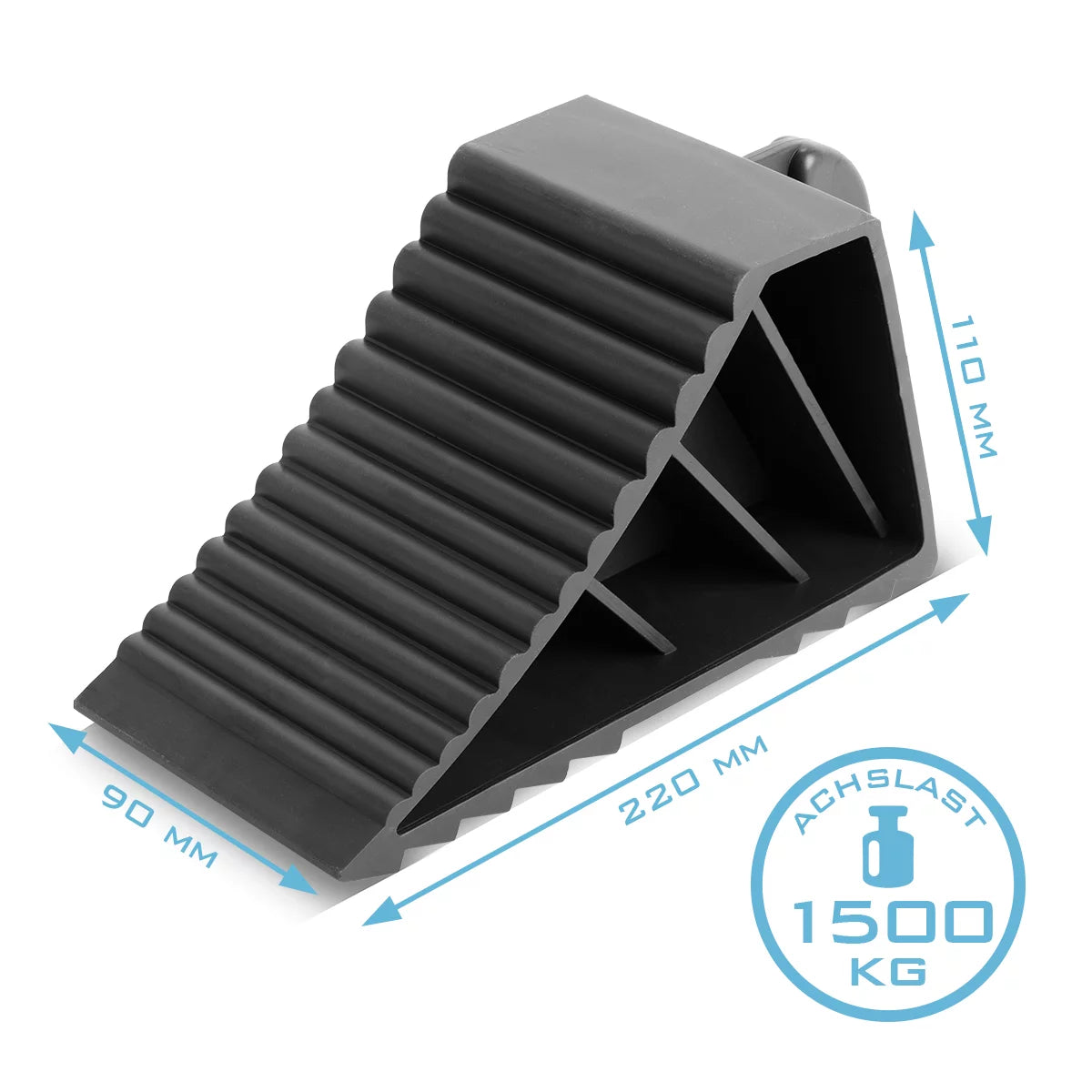 STAHLWERK wheel chocks GT-02 ST set of 4 up to 1.5 t axle load brake chock | stumbling block | Wheel chock | Wheel chocks for car trailers, motorhomes, caravans or caravans