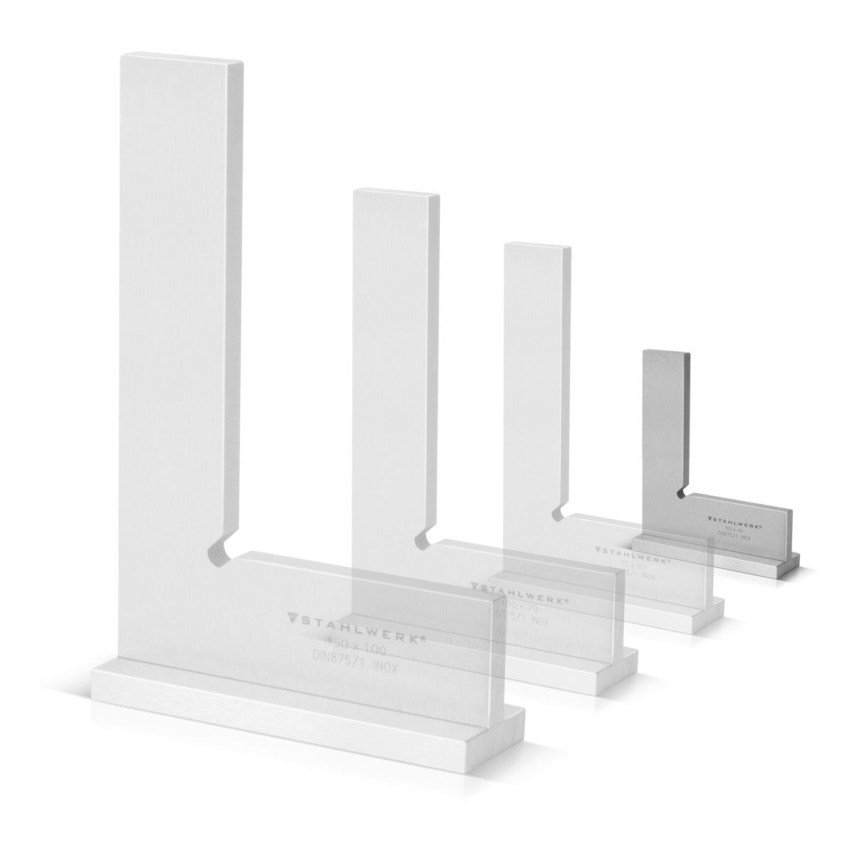 Squadra per fabbro STAHLWERK 90° 50 x 40 mm DIN 875/1 squadra per fabbro / battuta angolare / squadra di precisione in acciaio inossidabile