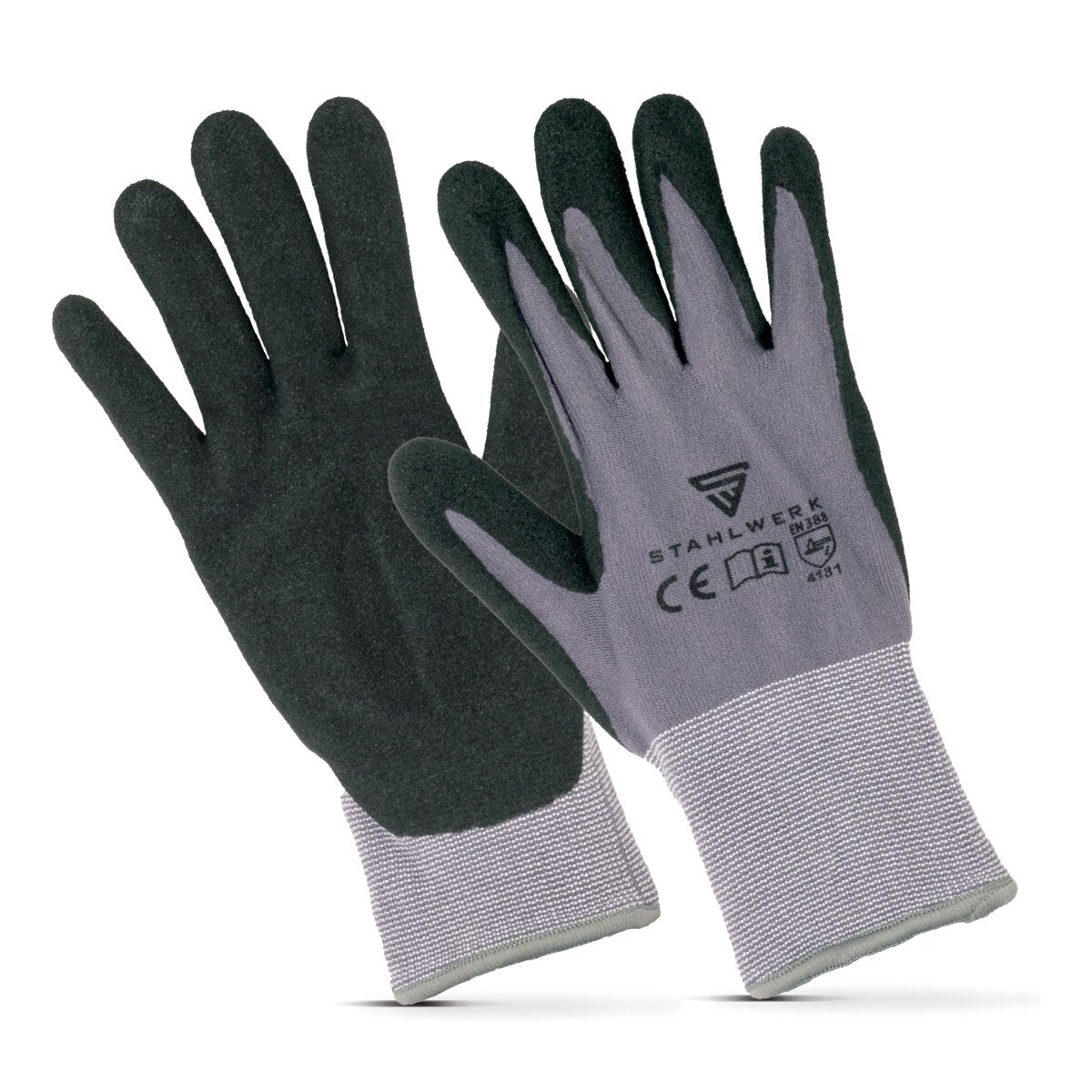 STAHLWERK work and assembly gloves size XL pack of 5 / protective clothing / robust and hard-wearing made of nitrile rubber