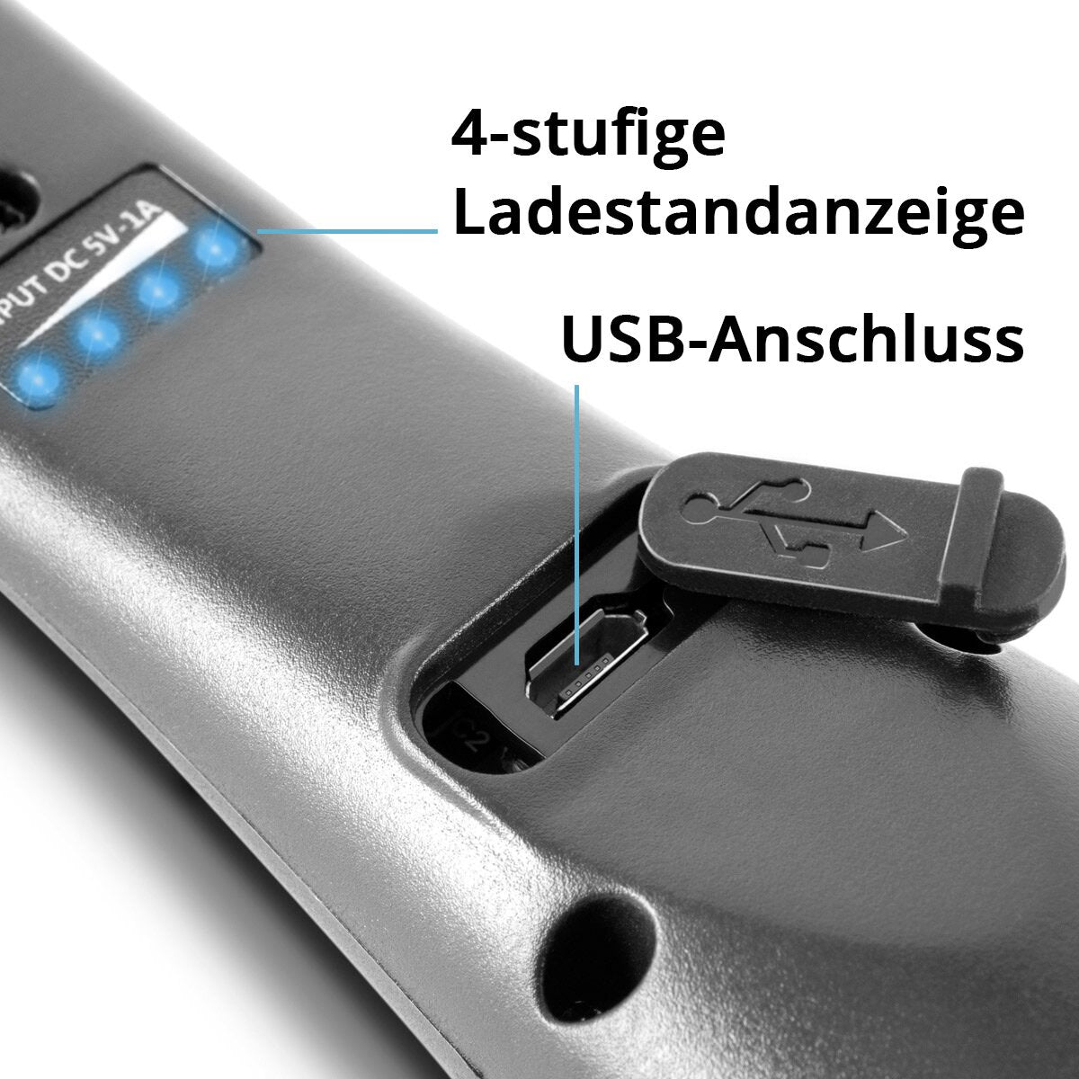 STAHLWERK LED work light AL-300 ST Powerful penlight/torch/flashlight with integrated battery, USB port and swiveling magnetic base, infinitely adjustable