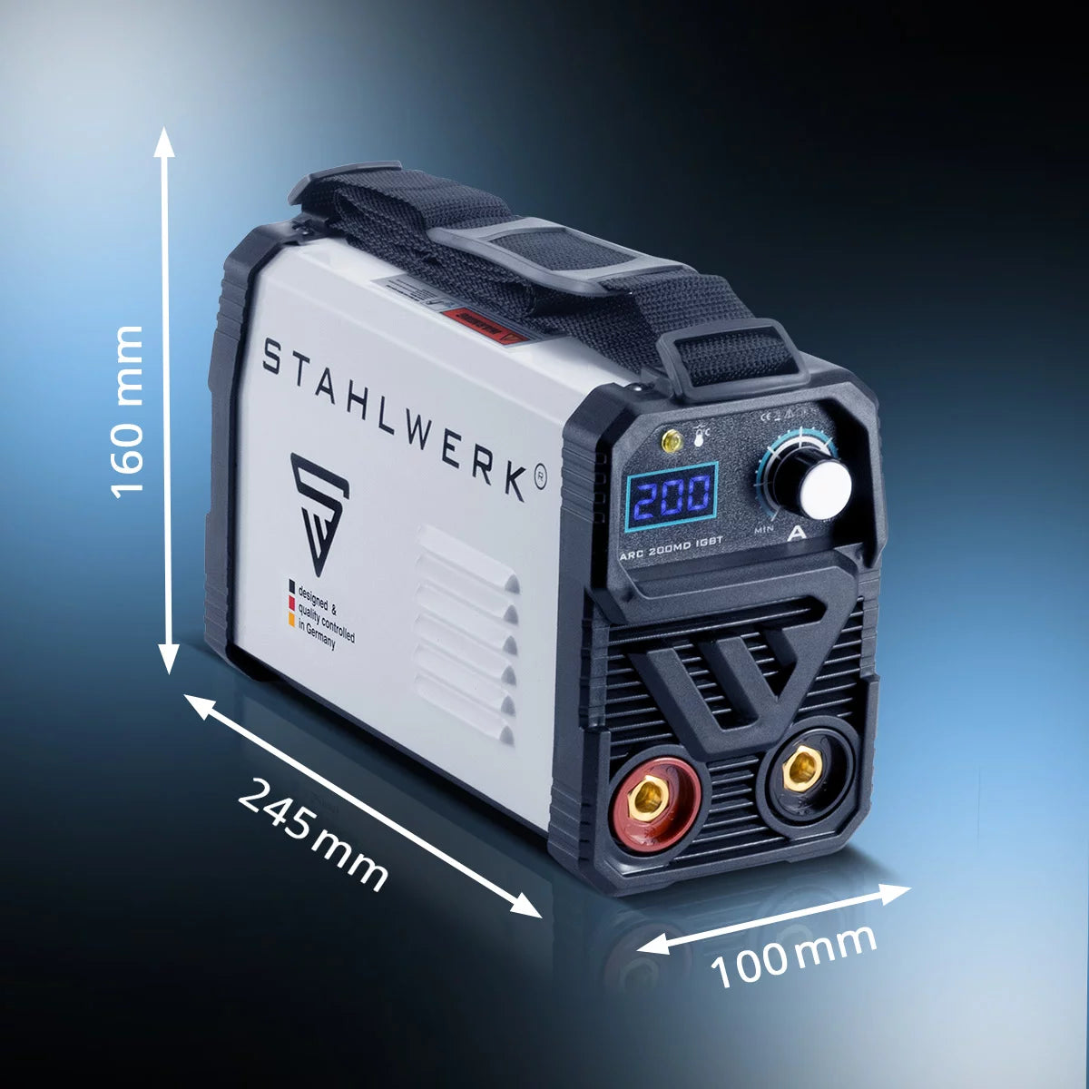 STAHLWERK ARC 200 MD welding machine fully equipped - DC MMA | E-Hand| Lift-TIG inverter with 200 amps, IGBT technology and single board, 7 year manufacturer's guarantee