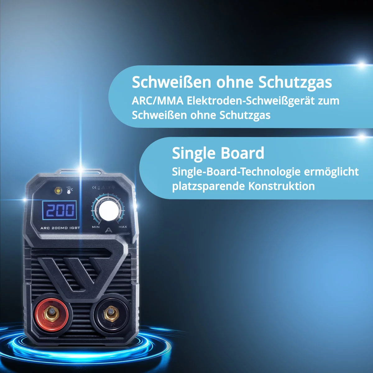 STAHLWERK ARC 200 MD welding machine fully equipped - DC MMA | E-Hand| Lift-TIG inverter with 200 amps, IGBT technology and single board, 7 year manufacturer's guarantee