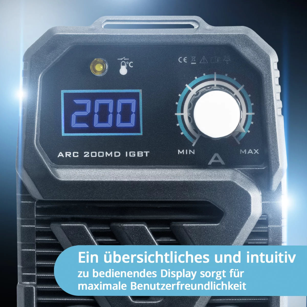 STAHLWERK ARC 200 MD welding machine fully equipped - DC MMA | E-Hand| Lift-TIG inverter with 200 amps, IGBT technology and single board, 7 year manufacturer's guarantee
