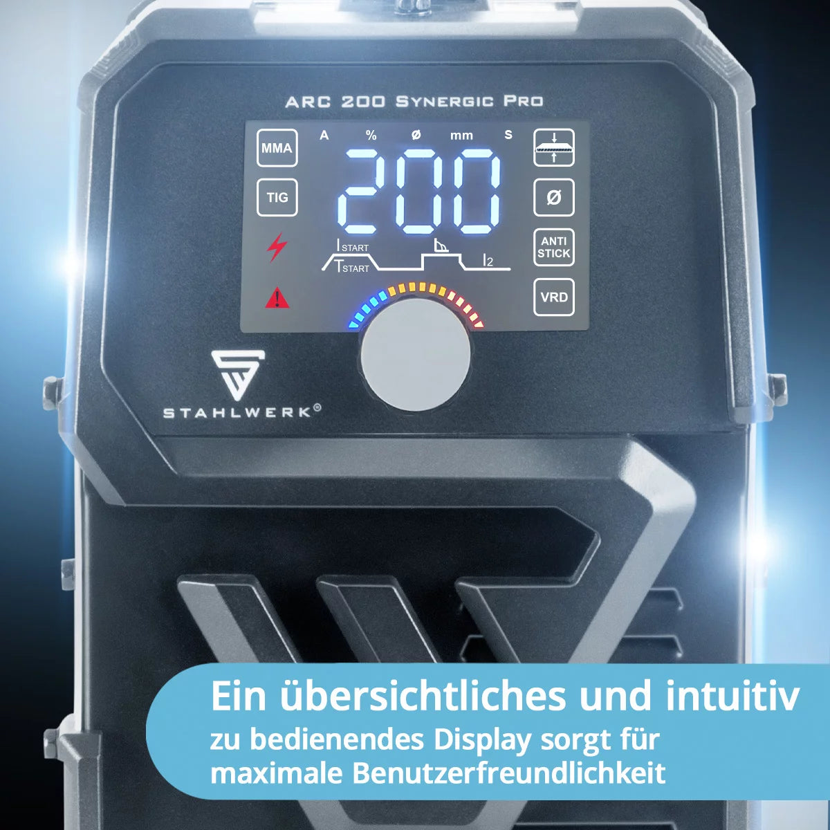 STAHLWERK ARC 200 Synergic Pro fully equipped electrode welding machine, fully synergic MMA | E-hand | Lift-TIG inverter with 200 amps and IGBT technology