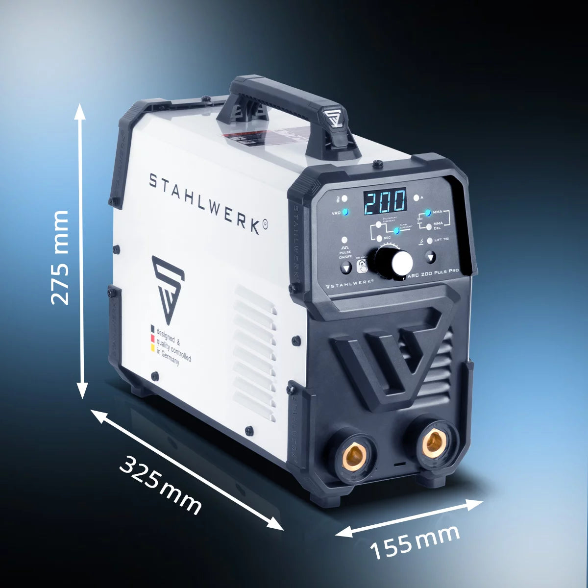 Poste de soudage à électrode STAHLWERK ARC 200 Puls Pro, compact MMA | E-main | Onduleur Lift-TIG de 200 ampères, technologie IGBT et fonction impulsion