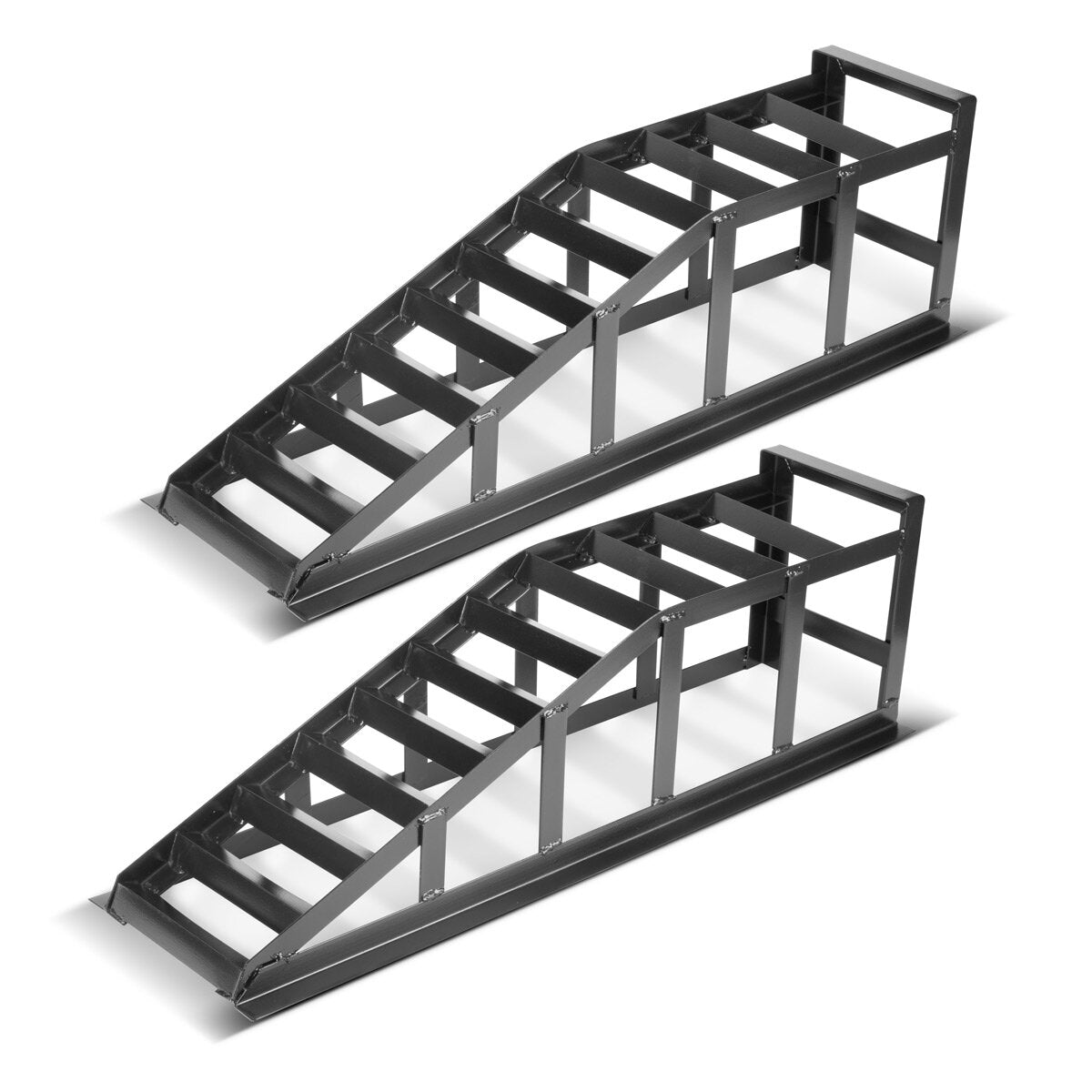 Rampa d'accesso STAHLWERK GT-14 ST set da 2 con rampa con portata di 2 tonnellate | Rampa per auto | Rampa per auto | Cavalletto per autoveicoli