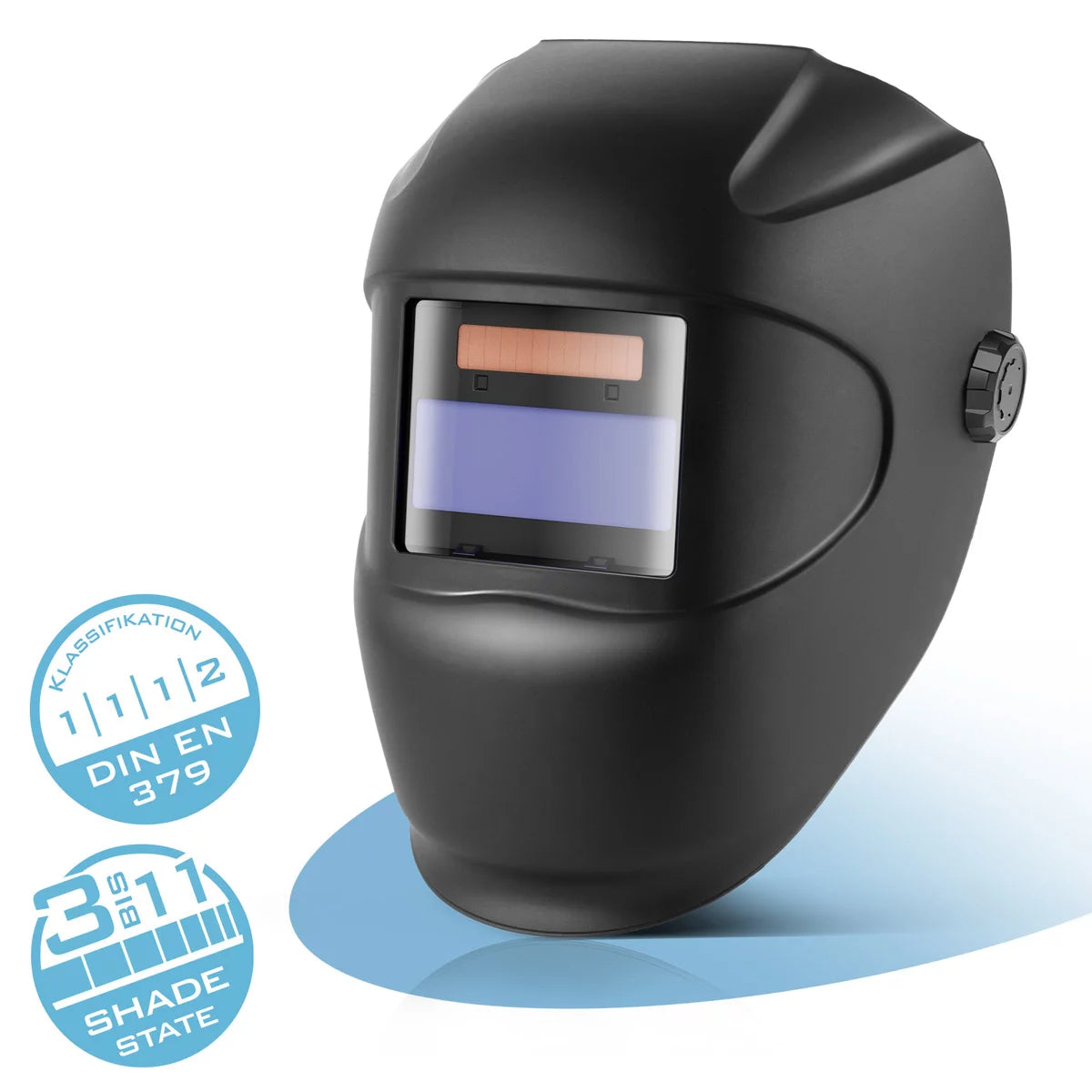 Masque de soudage automatique STAHLWERK ROOKIE | Casque de soudage robuste | Bouclier de soudage | Masque de soudage | Filtre obscurcissant pour obscurcissement automatique DIN 3 à DIN 11 | Classe optique 1/1/1/2
