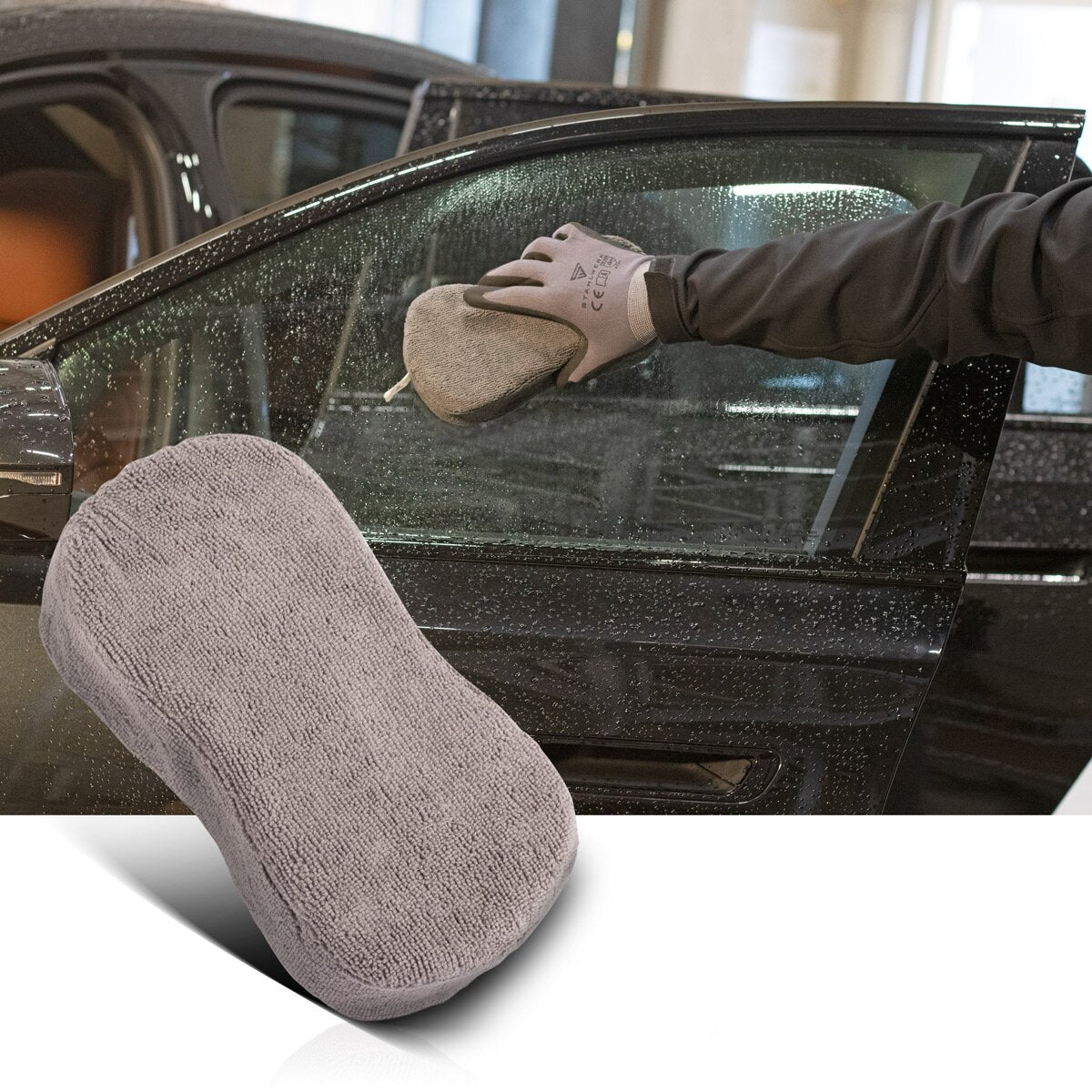Pistola pulverizadora de espuma para lavado de coches STAHLWERK RP-91 ST con depósito extraíble para productos de limpieza en un set con 5 litros de limpiador universal, cepillos para detalles, esponja para coche y paños de microfibra