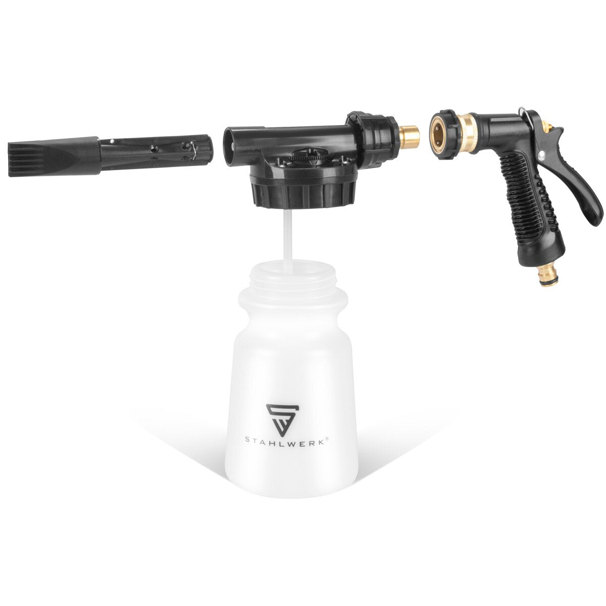 STAHLWERK car wash foam spray gun RP-91 ST with removable container for cleaning agents | Cleaning gun for professional cleaning | Car cleaner suitable for most garden hoses