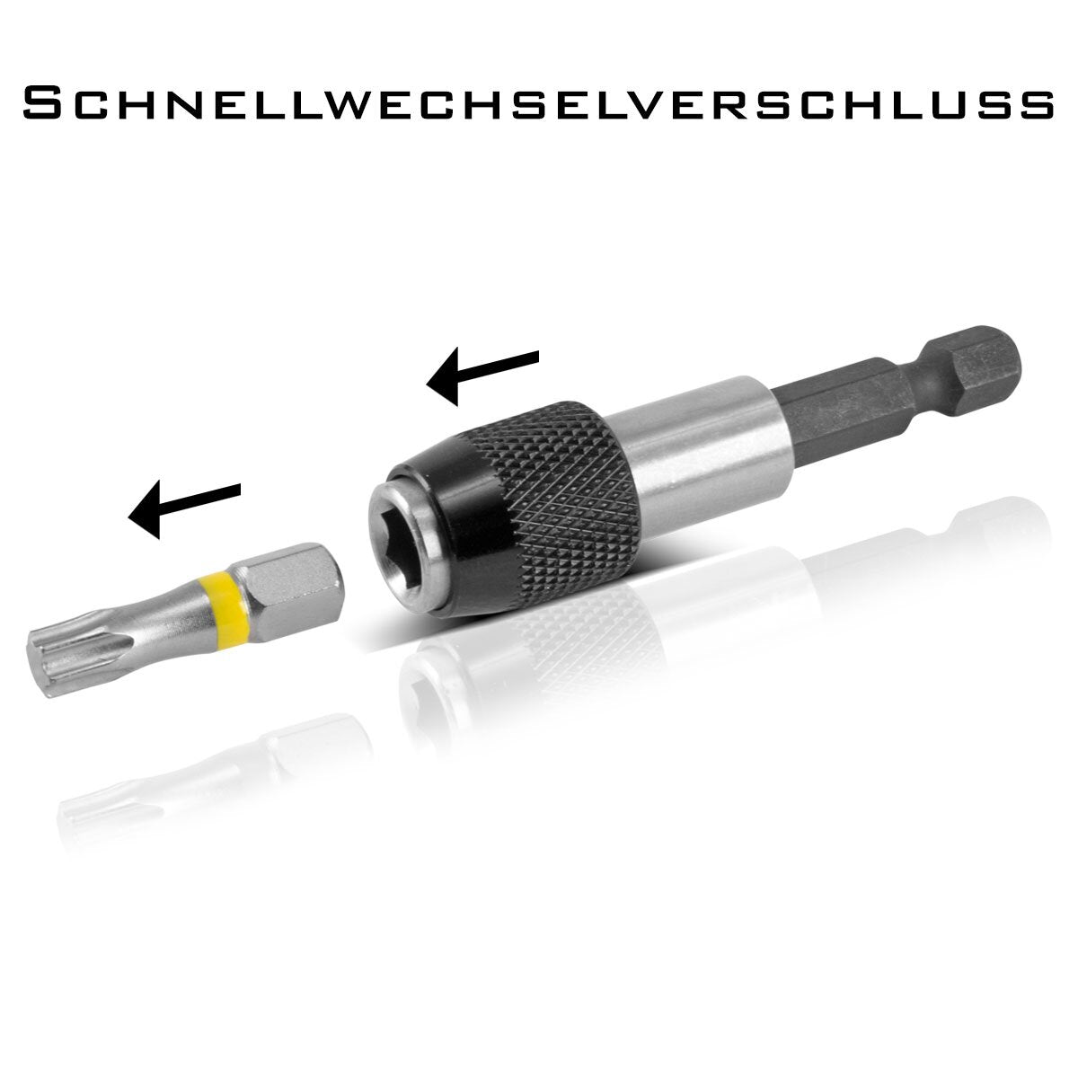 STAHLWERK 15-piece professional bit set made of chrome vanadium steel with magnetic holder and quick-change device for cordless screwdrivers and hand drills