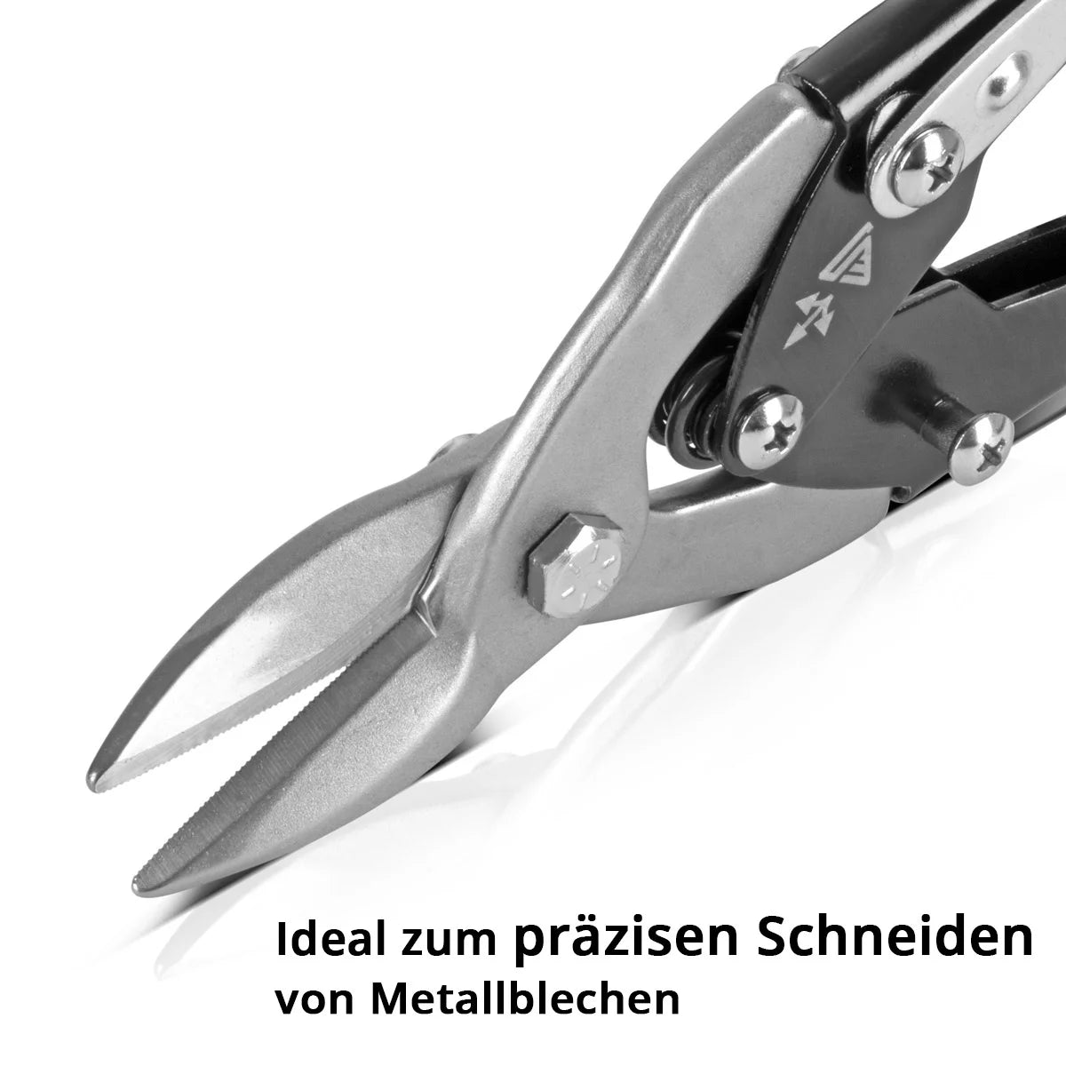 STAHLWERK tin snips straight cut professional metal scissors | sheet metal cutter | Metal cutter for professional cutting of metal sheets