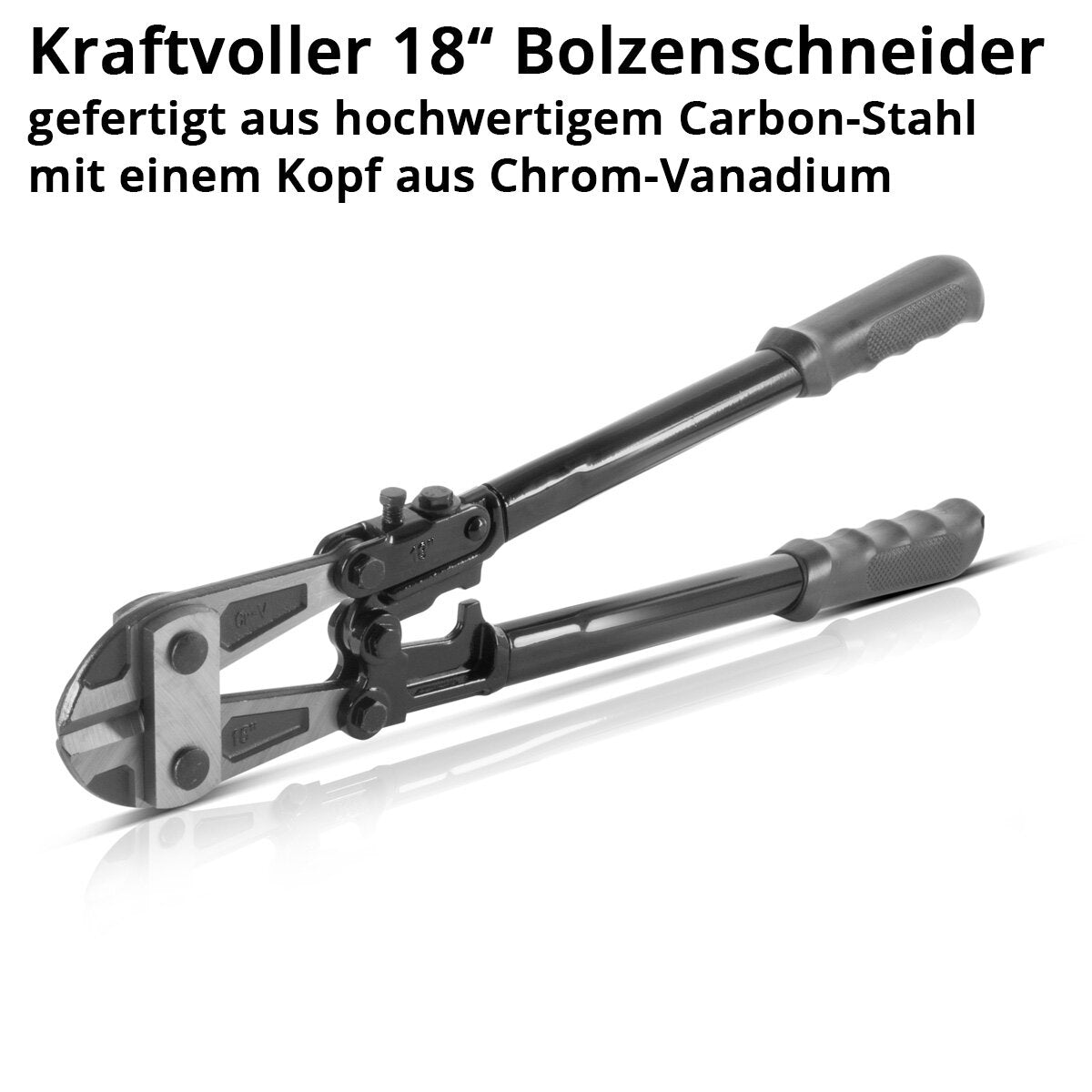 STAHLWERK Coupe-boulons 18" Chrome Vanadium Ciseaux à boulons professionnels Lot de 2 | Coupe-acier | Coupe-maille | Ciseaux en acier de construction | Coupe-métal avec mâchoires de coupe trempées