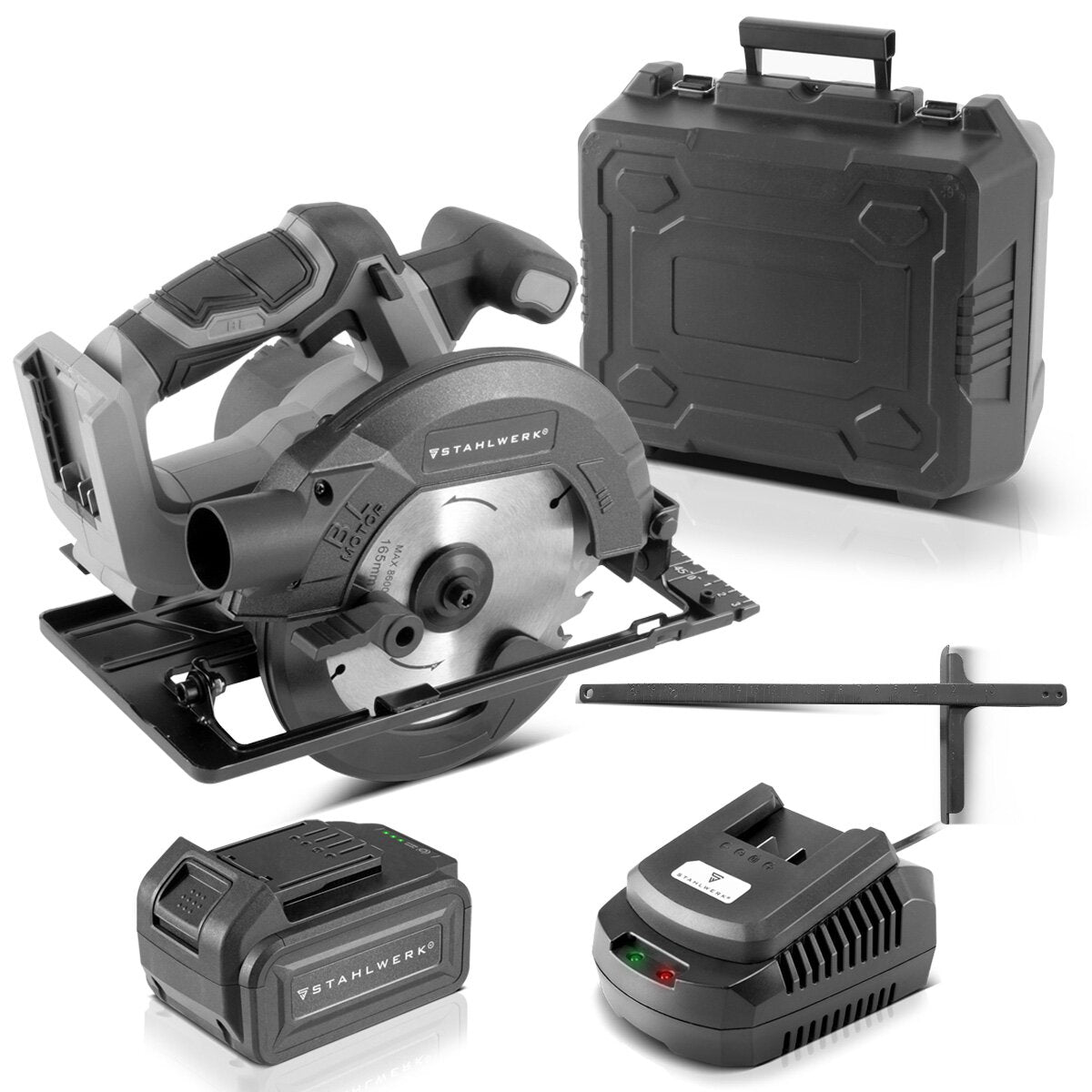 STAHLWERK Brushless Akku Set | Handkreissäge AKS-20 ST | Oszillierendes Multifunktionswerkzeug OMTB-20 ST | Säbelsäge BRS-20 ST | Bohrschrauber ABS-18 ST