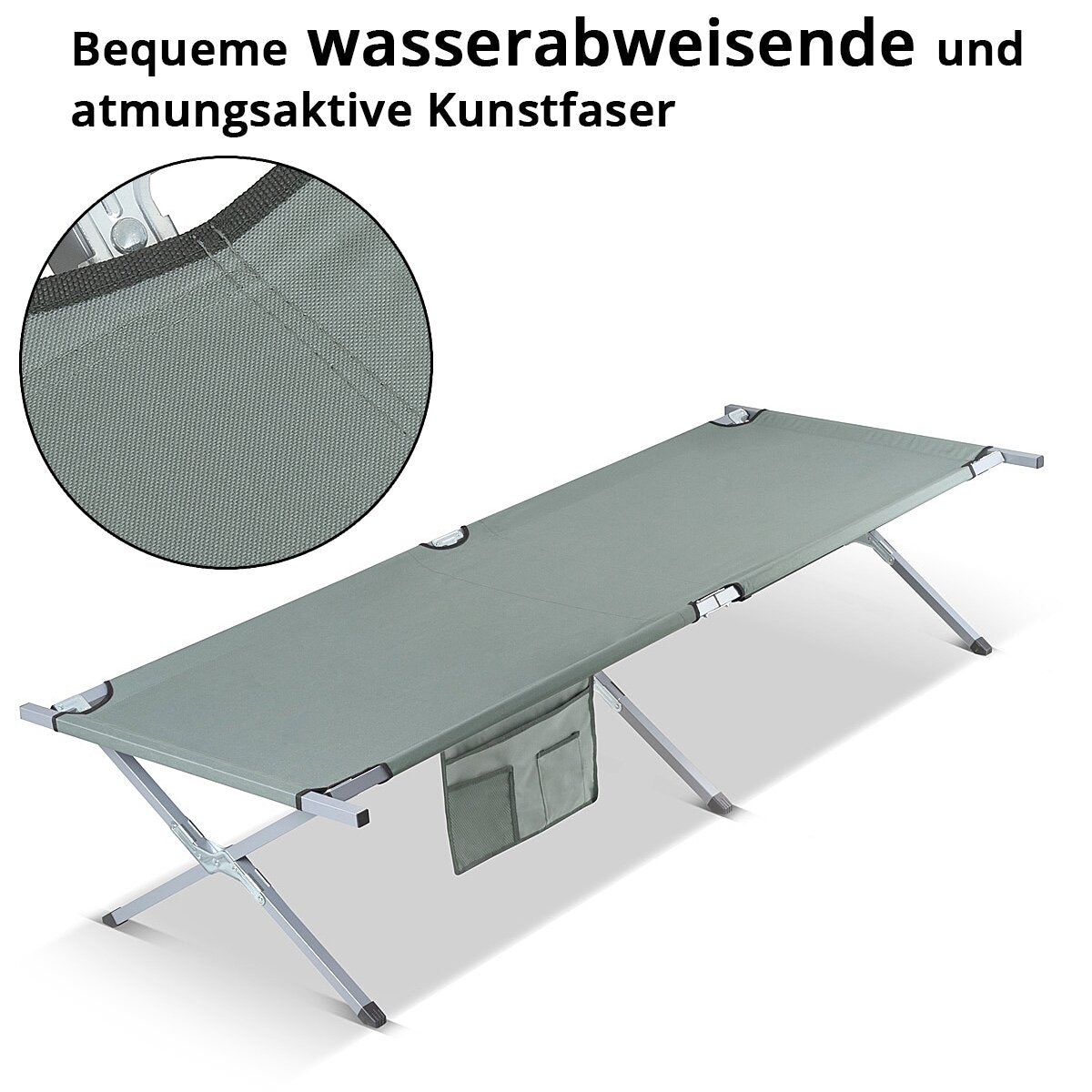 STAHLWERK camping lounger CL-210 ST folding XXL camp bed with 200 kg load capacity 210 x 72 cm camping bed | folding bed | folding bed | Folding lounger | Guest bed | Folding lounger with transport bag