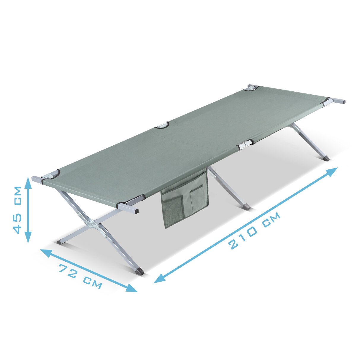 STAHLWERK camping lounger CL-210 ST folding XXL camp bed with 200 kg load capacity 210 x 72 cm camping bed | folding bed | folding bed | Folding lounger | Guest bed | Folding lounger with transport bag