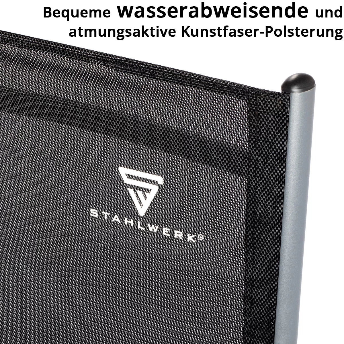 STAHLWERK Campingstuhl CS-103 ST 4er Set mit Campingtisch CT-30 ST Tischgarnitur | Campingmöbel | Gartenstuhl | Klappstuhl | Klappsessel | Aluminiumstuhl | Hochlehner | Terrassenmöbel