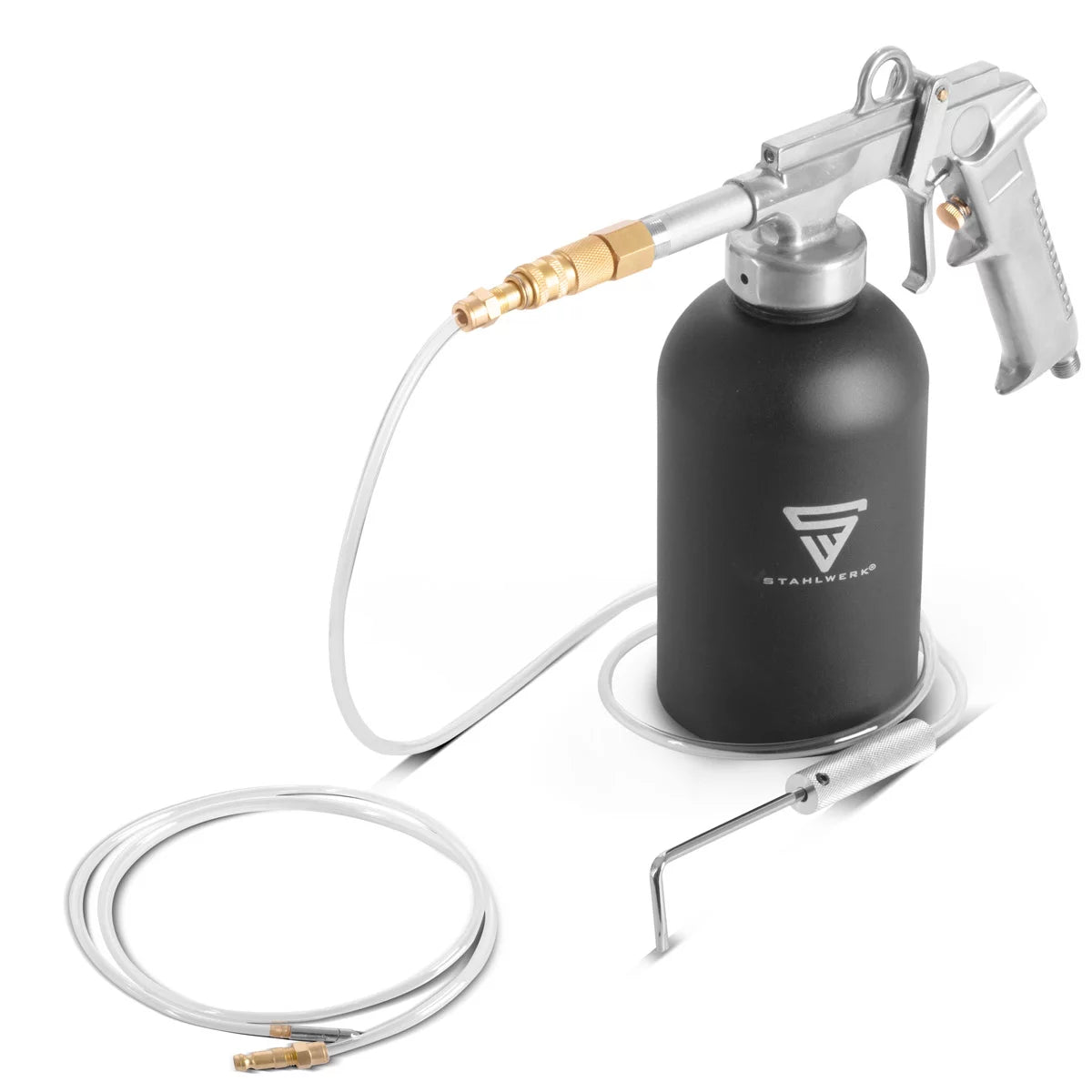 Pistola antioxidante STAHLWERK 1100 ml Pistola de cavidad 4-6 bar | Pistola de vaso a presión | Pistola de protección de bajos | Pistola de aire comprimido | Sellado de cavidades | Protección contra la corrosión