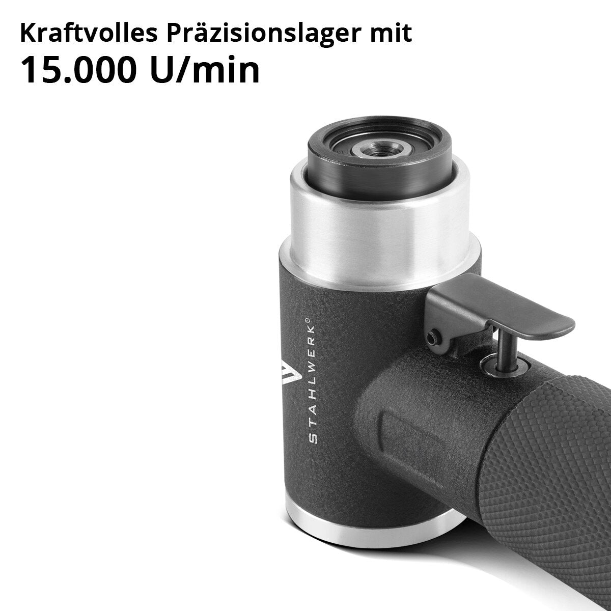 Kit de ponceuses excentriques à air comprimé STAHLWERK OSK-150 ST jusqu'à 15 000 tr/min, ponceuse à air comprimé réglable en continu | Broyeur | Ponceuse rotative | Machine à poncer et à polir avec accessoires