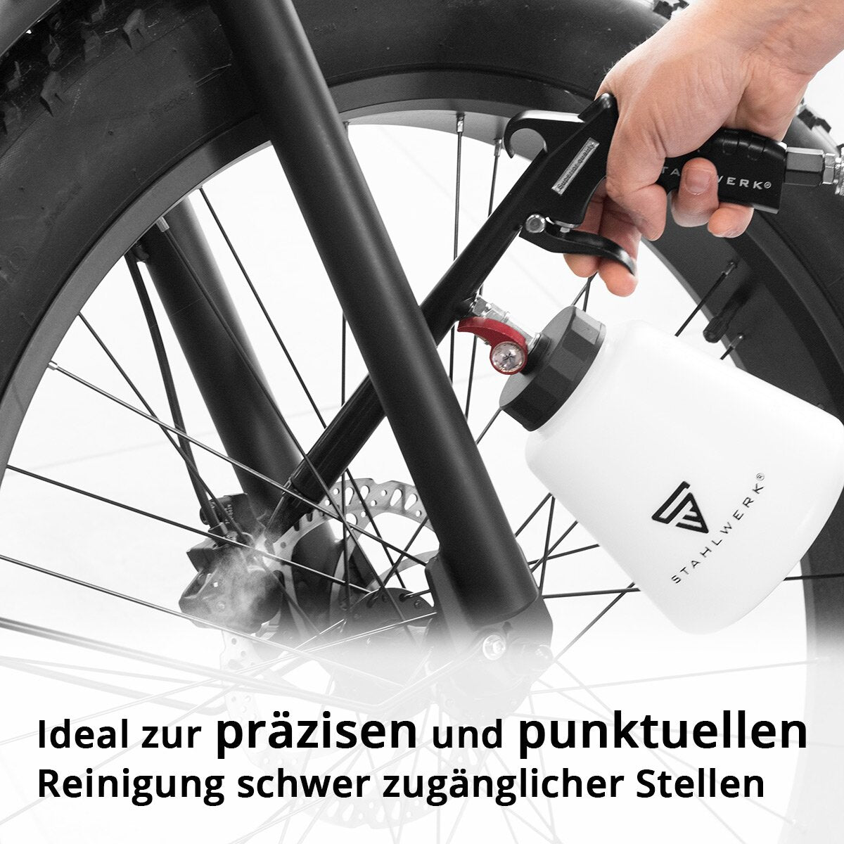 STAHLWERK compressed air cleaning gun RP-93 ST | Professional compressed air cleaner for effective car washing and cleaning various surfaces | Blow gun for vehicle preparation with removable 1 liter container