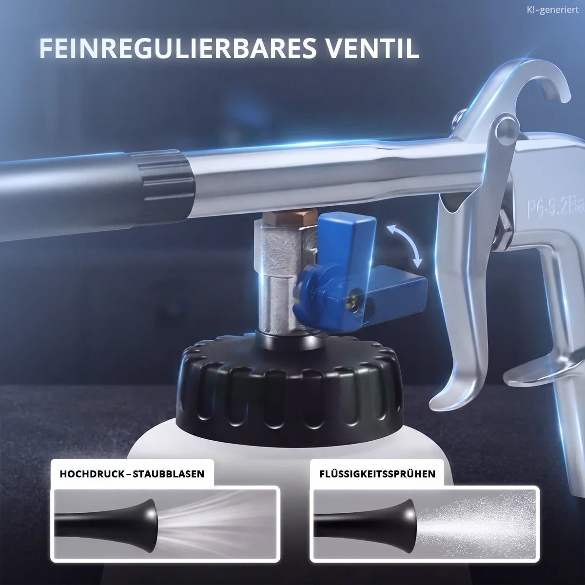 Pistola de limpieza de aire comprimido profesional STAHLWERK RP-90 ST, limpiador de aire comprimido de alta calidad con efecto de remolino para una limpieza eficaz de superficies sucias