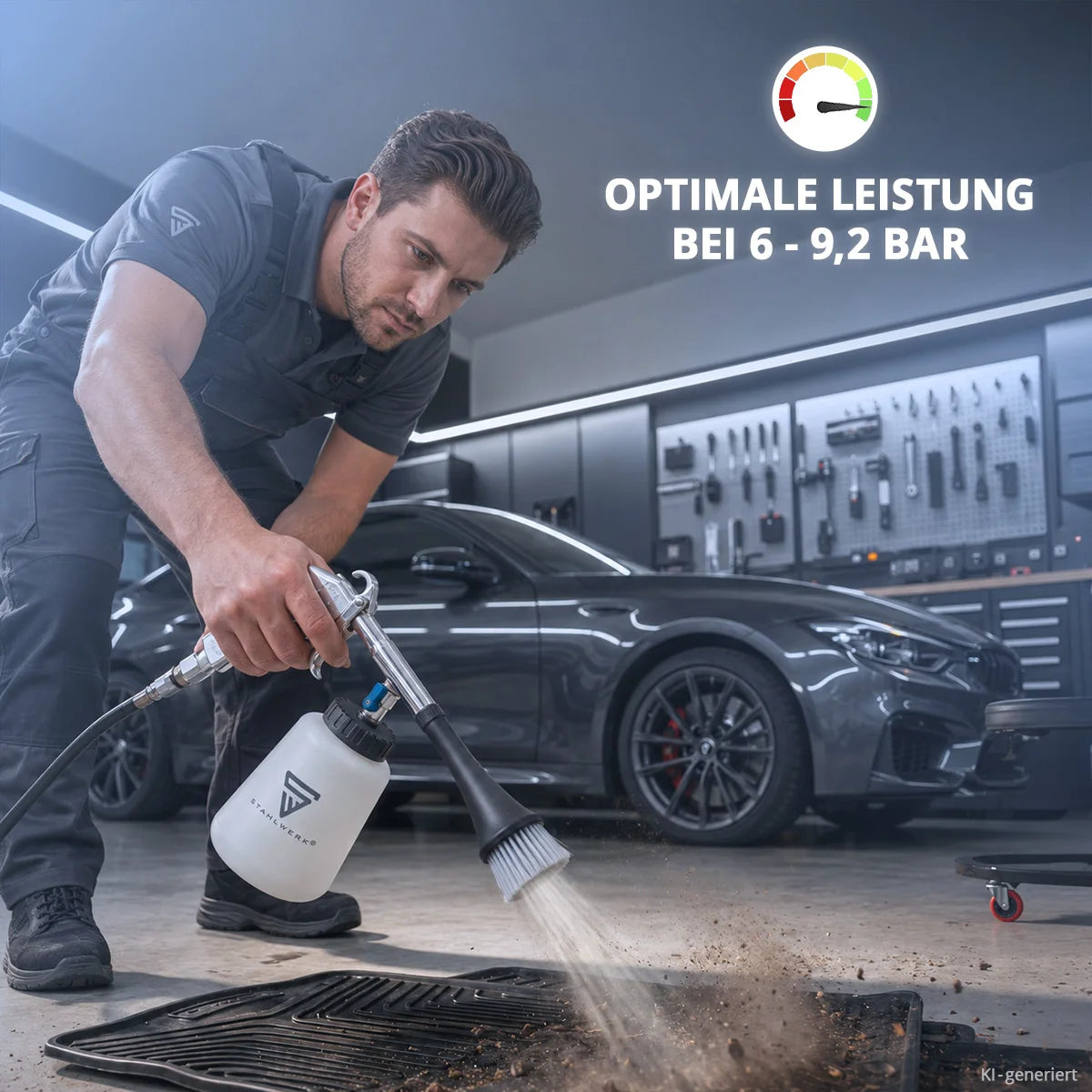 Pistola de limpieza de aire comprimido profesional STAHLWERK RP-90 ST, limpiador de aire comprimido de alta calidad con efecto de remolino para una limpieza eficaz de superficies sucias