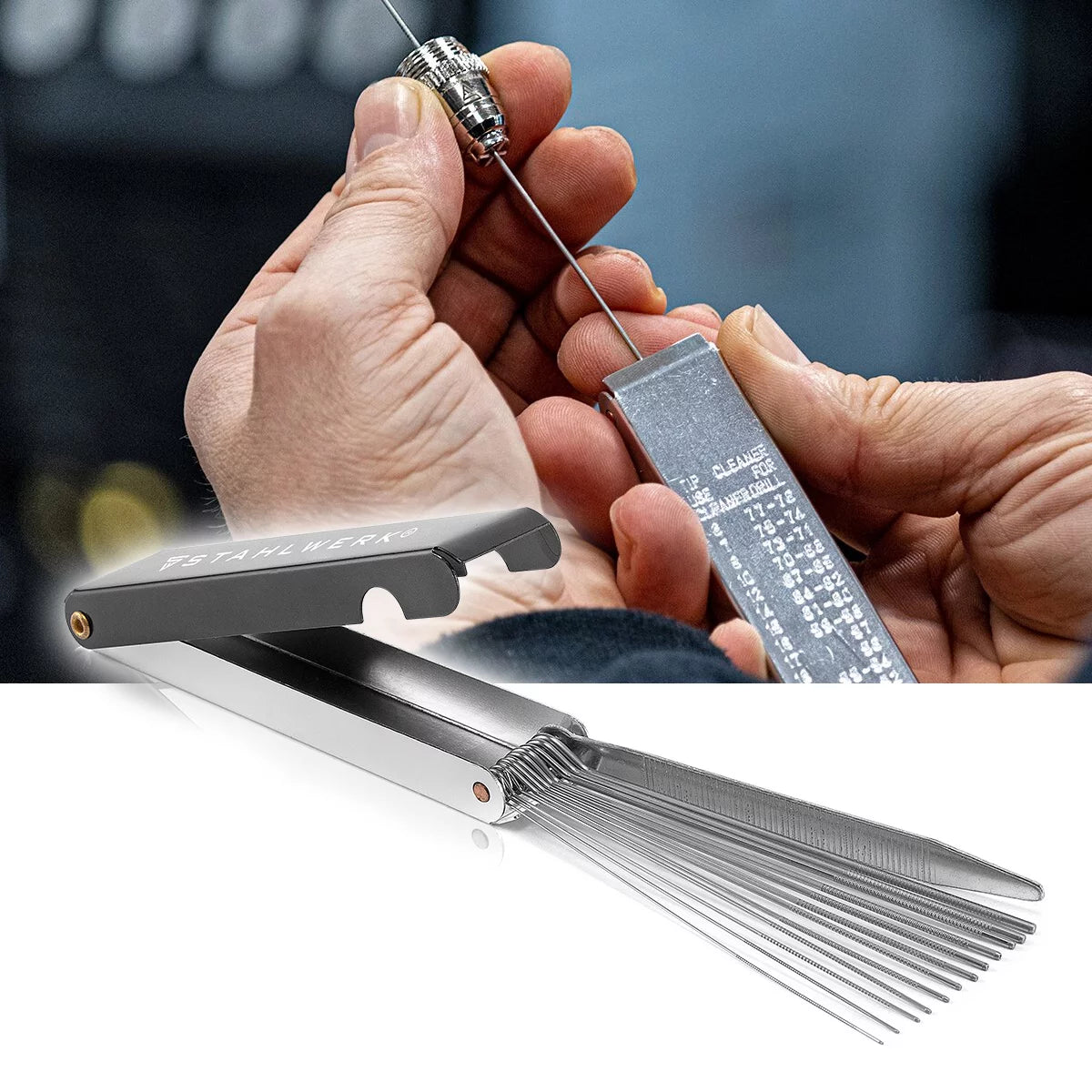 STAHLWERK nozzle cleaner stainless steel files 13 in 1 welding nozzle cleaner in a practical case, MIG MAG nozzles, oxyfuel welding nozzles, soldering iron hot glue guns, carburettor nozzles