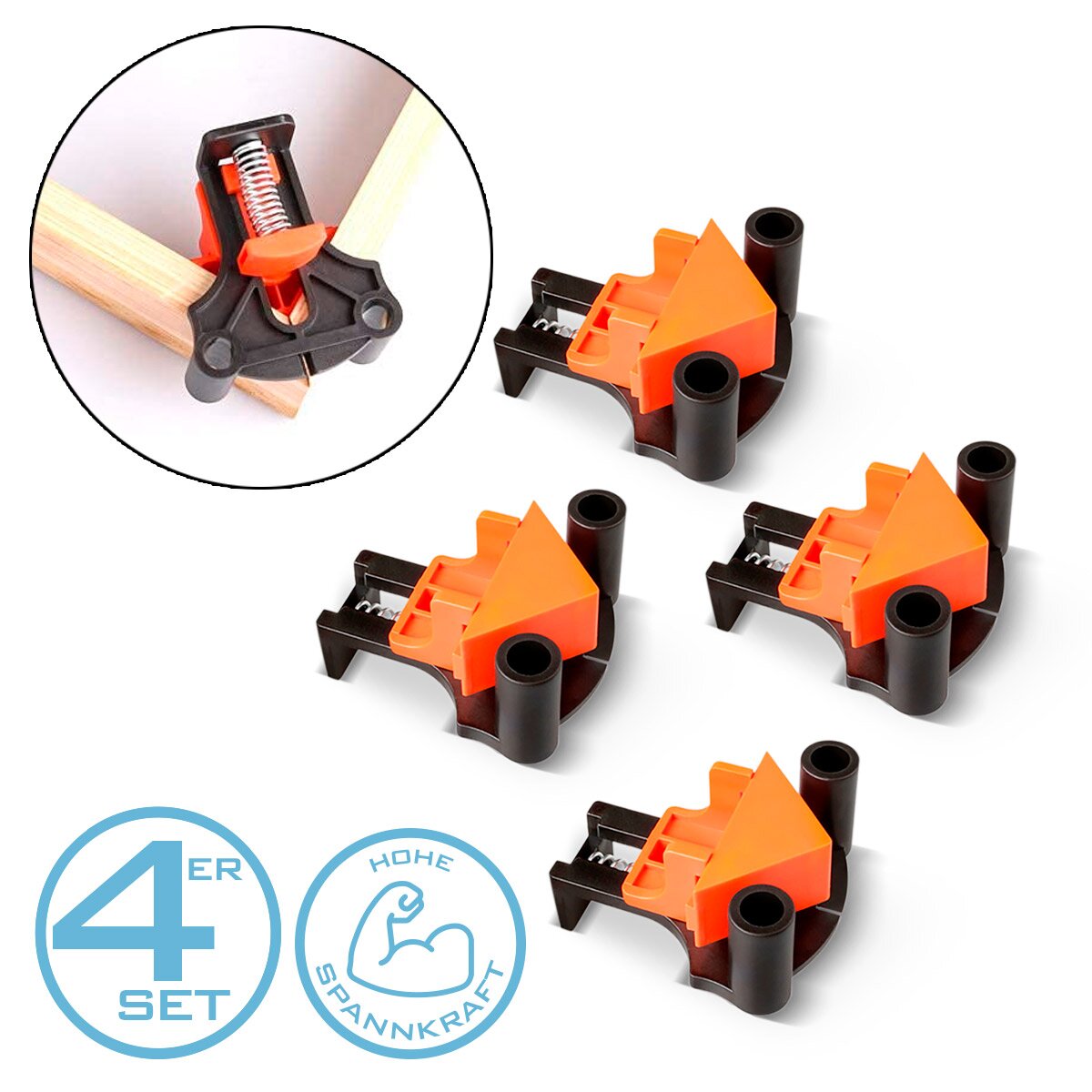 STAHLWERK corner clamp set of 4 60° | 90° | 120° angle clamp | Angle clamp | Angle clamp | Frame tensioner | Corner clamp | Corner clamps for aligning and fixing