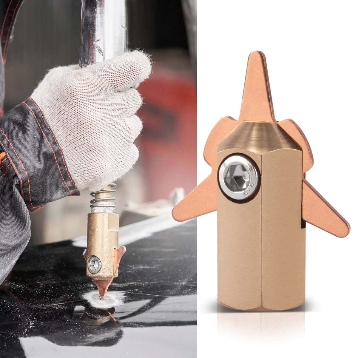 STAHLWERK 2 x Elektrodenhalter für Ausbeulsterne, Smart Repair Zubehör für Ausbeulspotter / Dellenlifter / Punktschweissgerät / Ausbeulwerkzeug zur professionellen Reparatur von Kfz Karosserien