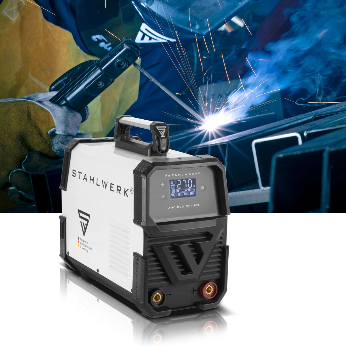 Saldatrice STAHLWERK ARC 270 ST DC MMA | Saldatrice inverter E-hand con 270 A, display digitale e tecnologia IGBT