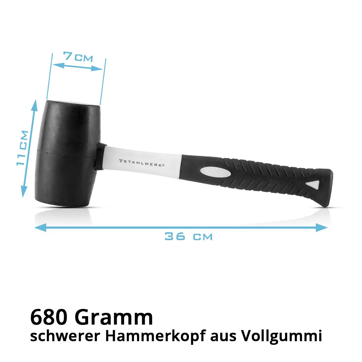 STAHLWERK Hammer 5er Set mit Fäustel, Klauenhammer, Maurerhammer, Latthammer und Gummihammer