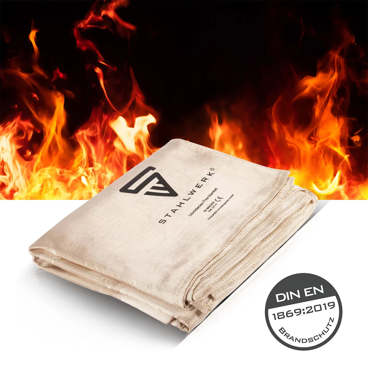 STAHLWERK fire blanket 200 x 100 cm fiberglass DIN EN 1869:2019 fire protection blanket | Fire blanket | Fire blanket | Extinguishing mat | Emergency blanket | Welder's blanket