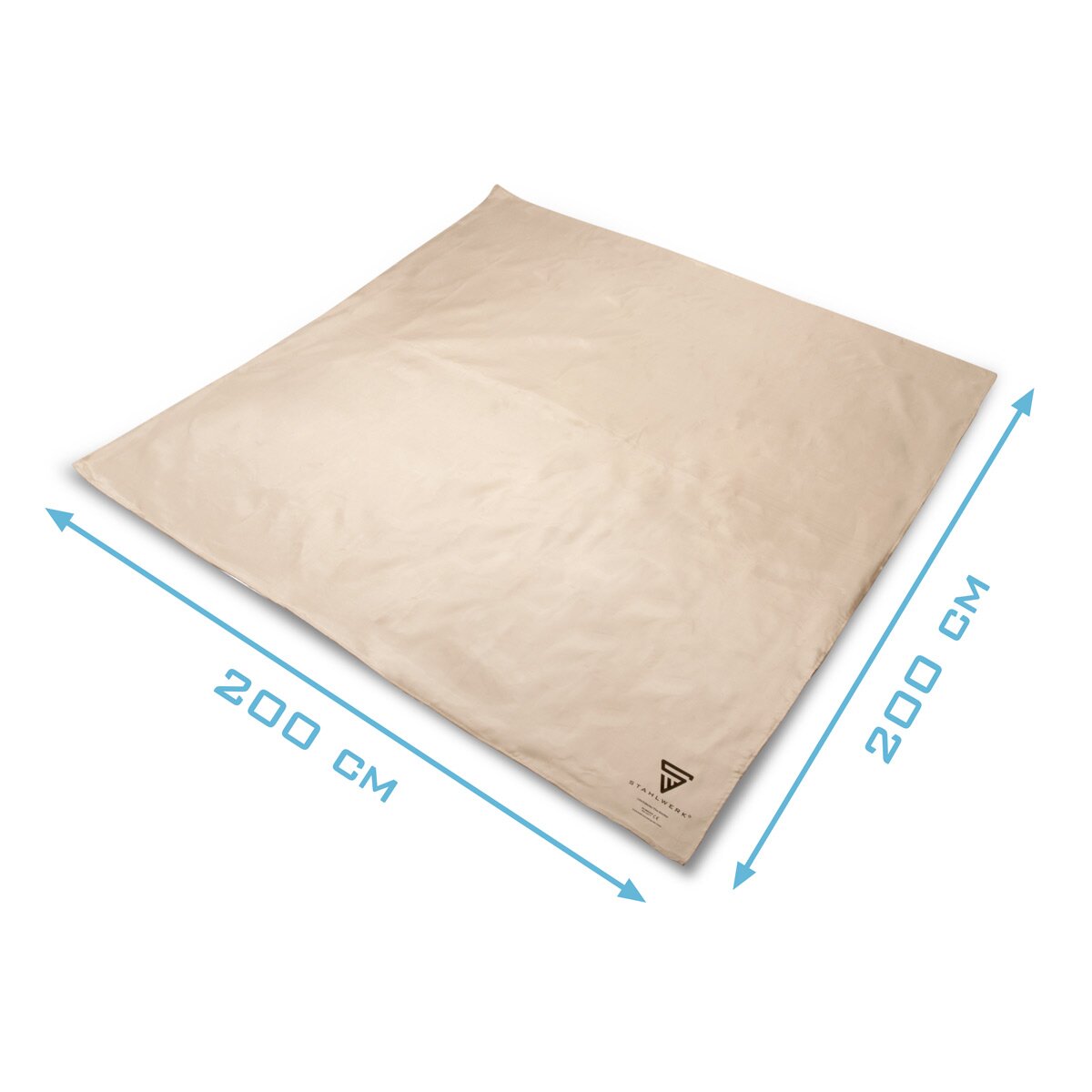 Couverture anti-feu STAHLWERK 200 x 200 cm en fibre de verre DIN EN 1869:2019 couverture coupe-feu | Couverture anti-feu | Couverture anti-feu | Tapis d'extinction | Couverture de soudeur | Couverture d'urgence