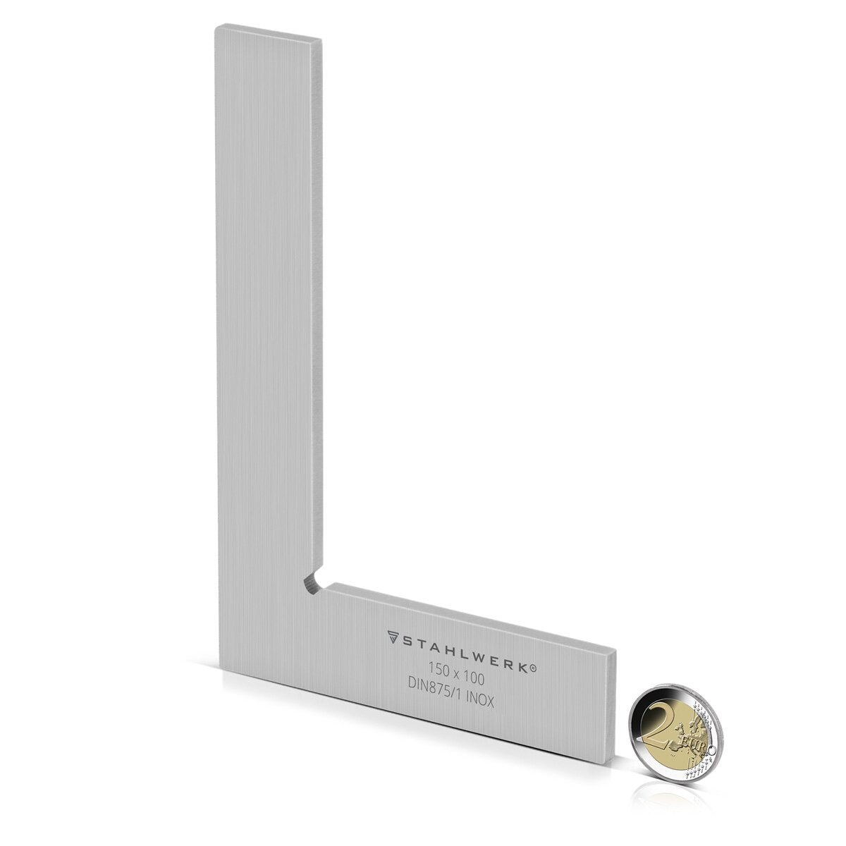 Angolo piatto STAHLWERK 90° 150 x 100 mm DIN 875/1 angolo di controllo / angolo da fabbro / angolo di arresto / angolo di precisione in acciaio inossidabile