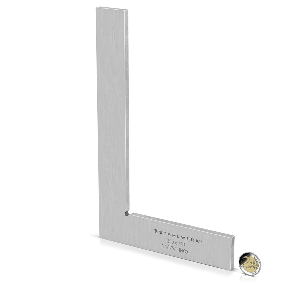 Angolo piatto STAHLWERK 90° 250 x 160 mm DIN 875/1 angolo di controllo / angolo da fabbro / angolo di arresto / angolo di precisione in acciaio inossidabile