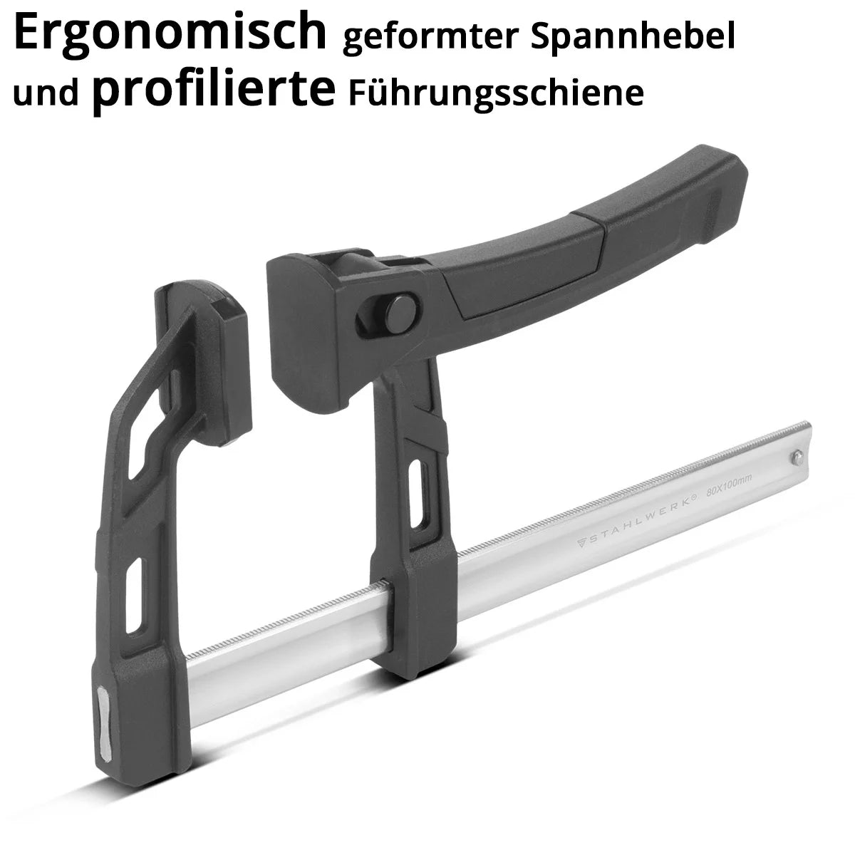STAHLWERK 3 x lever clamp 80x100 mm | powerful clamp with 100 kg pressure force | Toggle clamp for precise fixing of workpieces | stable clamp with a clamping width of 100 mm, clamping depth of 80 mm
