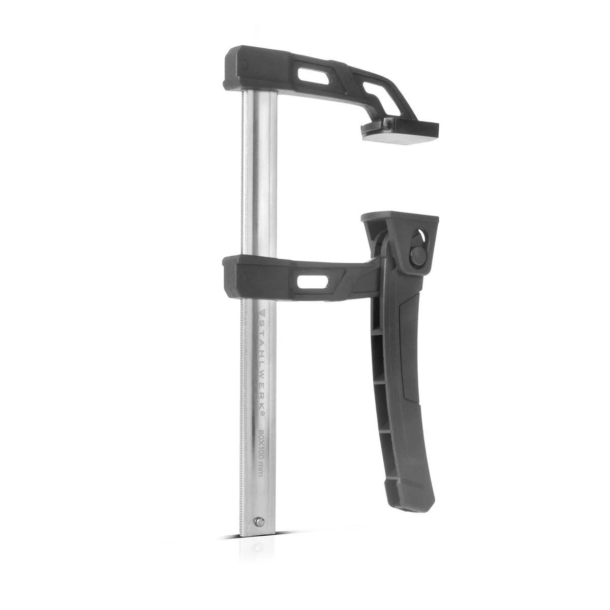 STAHLWERK lever clamp 80x100 mm | powerful clamp with 100 kg pressure force | Toggle clamp for precise fixing of workpieces | stable clamp with a clamping width of 100 mm, clamping depth of 80 mm