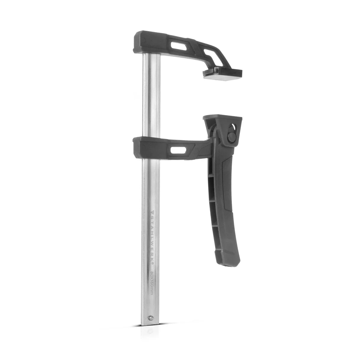 Pince à levier STAHLWERK 80x160 mm | pince puissante avec une force de pression de 100 kg | Sauterelle pour une fixation précise des pièces | pince stable avec une largeur de serrage de 160 mm, profondeur de serrage de 80 mm