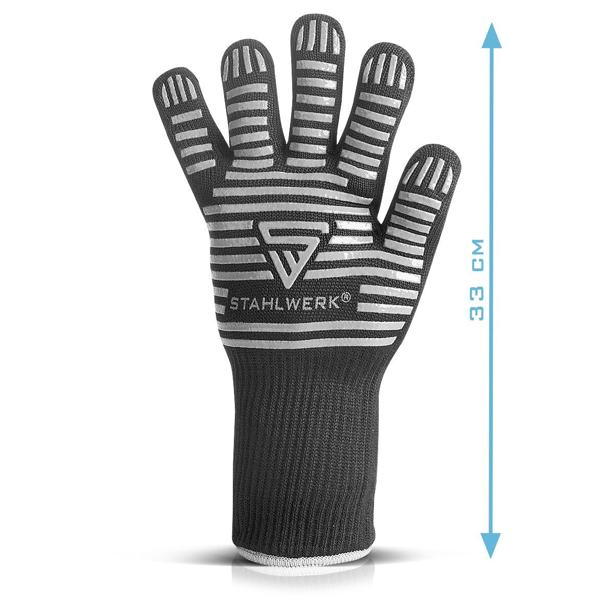 STAHLWERK Heat-resistant gloves up to 800°C EN 407:2004 Fireproof heat protection gloves | Thermal gloves | Work gloves made from robust ARAMID fabric