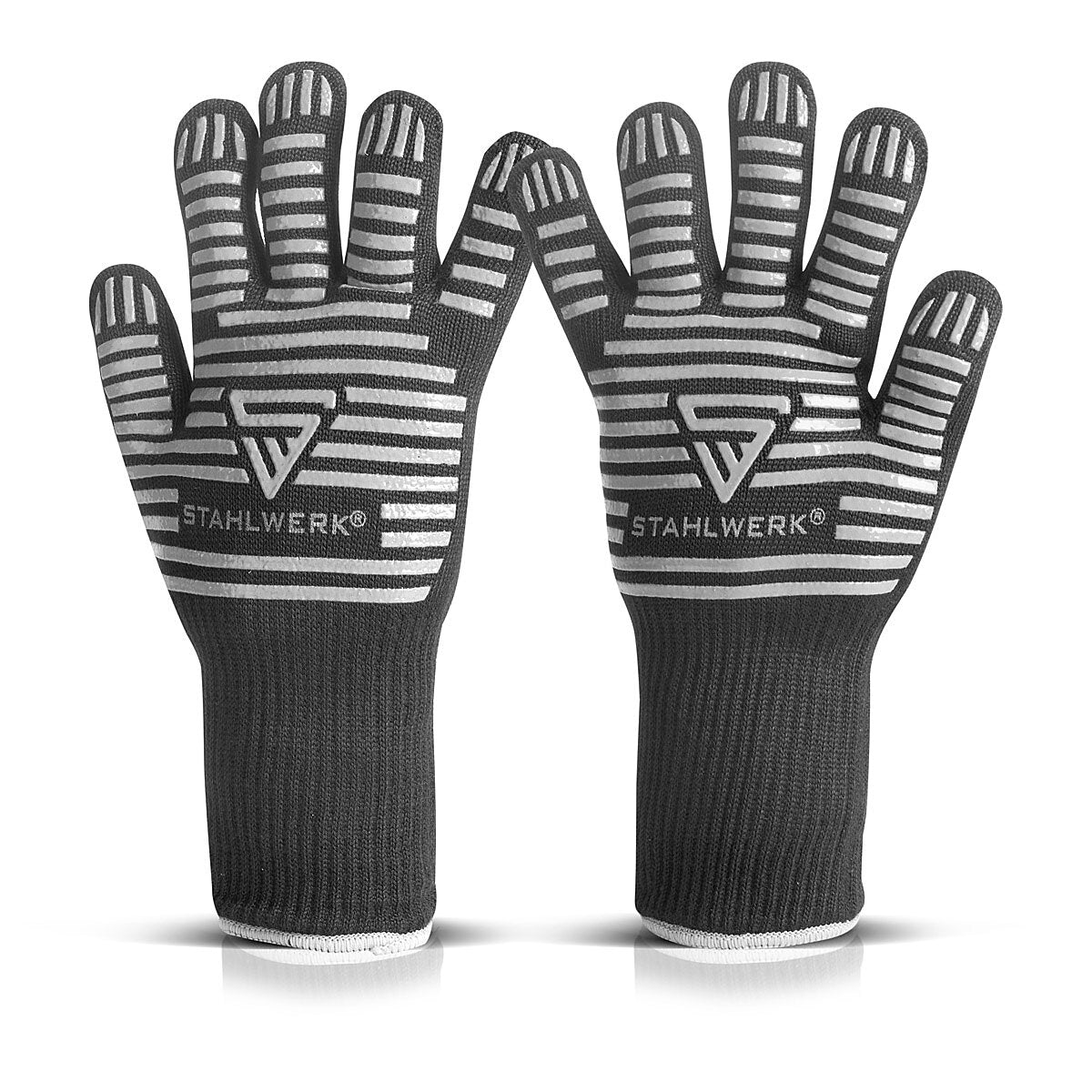 STAHLWERK Heat-resistant gloves up to 800°C EN 407:2004 Fireproof heat protection gloves | Thermal gloves | Work gloves made from robust ARAMID fabric
