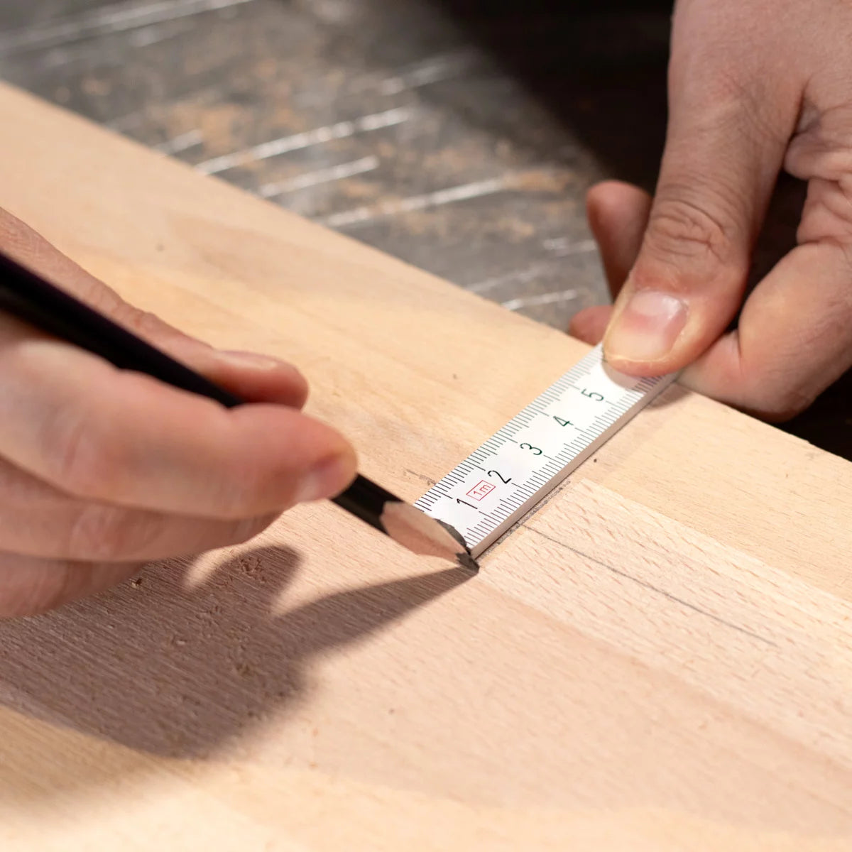 STAHLWERK Zollstock 1 Meter präziser Holz-Gliedermaßstab | Meterstab | Maßstab | Maßband | Metermaß mit gut ablesbaren metrischen Ziffern