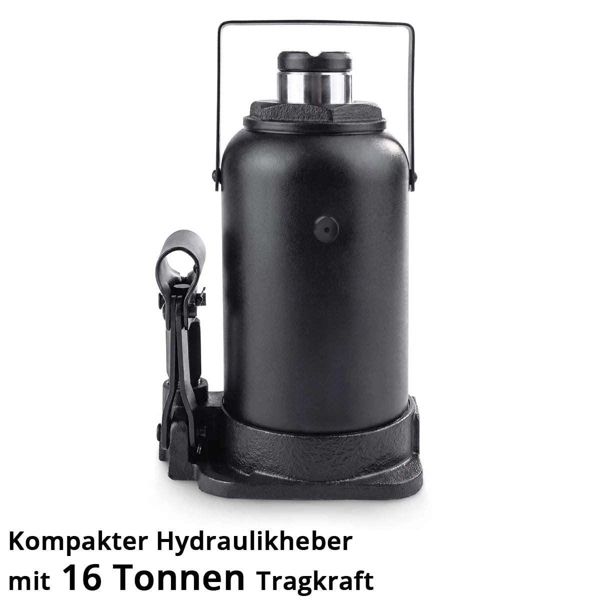 STAHLWERK hydraulic jack GW1604 with 16 t load capacity | Stroke range 225 - 445 mm | Compact stamp jack | Hydraulic car jack | Stable bottle jack for machines, commercial vehicles and cars