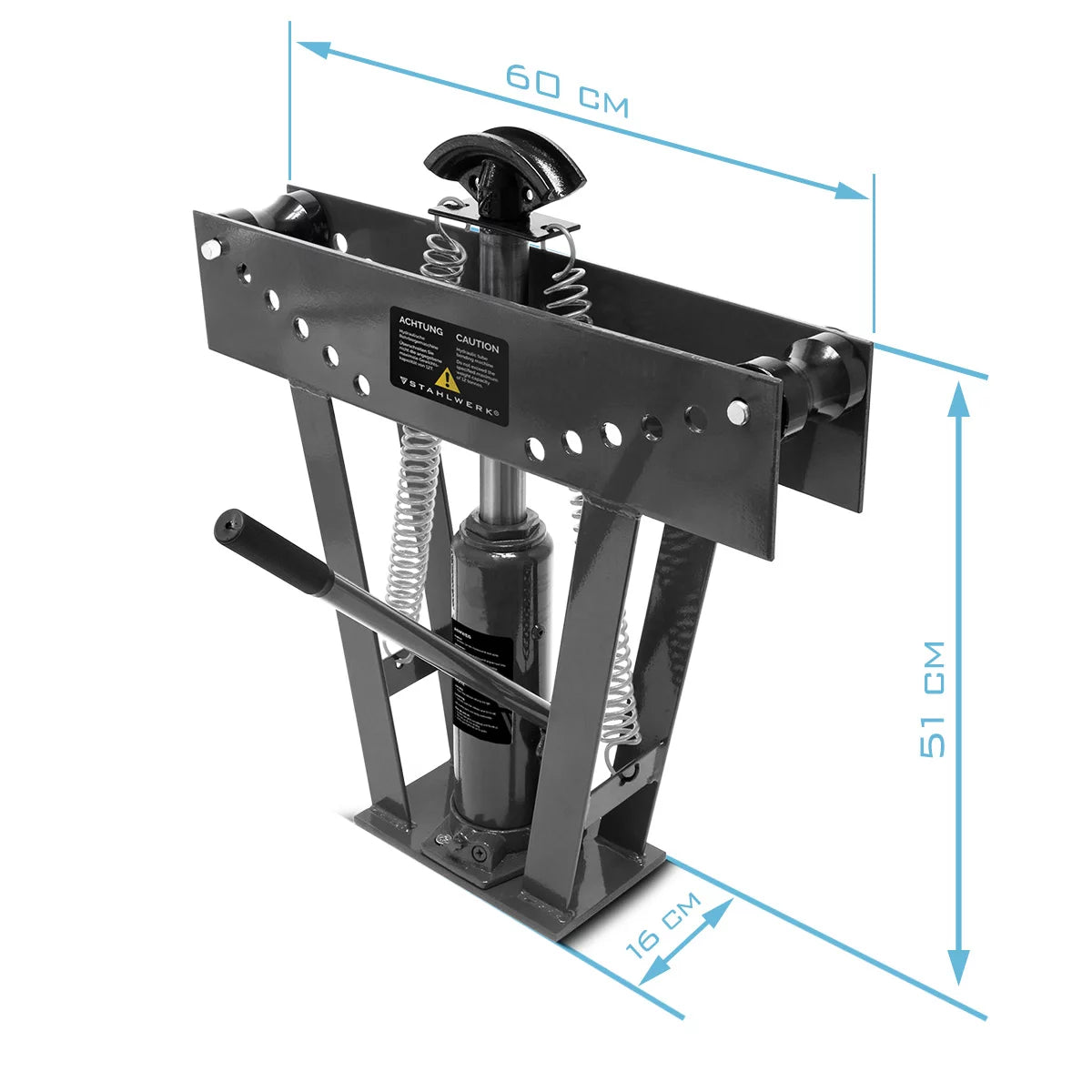 STAHLWERK pipe bending machine up to 90° with 12 t pressing force hydraulic pipe bending device | Pipe bender | Bending machine | Bending device with 6 dies for bending 3-50 mm metal pipes