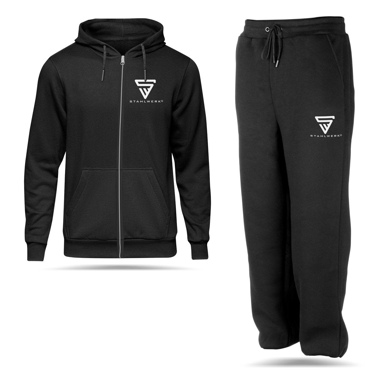 STAHLWERK jogging suit black size L tracksuit | joggers | Tracksuit | Sports suit | Sweatsuit | Fitness suit with hoodie and sweatpants
