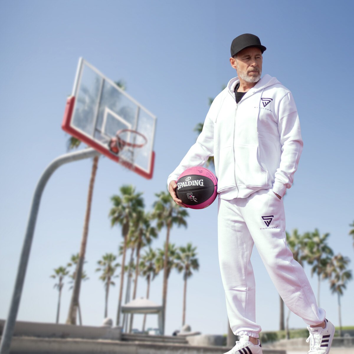 Traje de jogging STAHLWERK Blanco Talla L Chándal | corredores | Chándal | Traje deportivo | Sudadera | Traje deportivo con sudadera con capucha y pantalones deportivos.