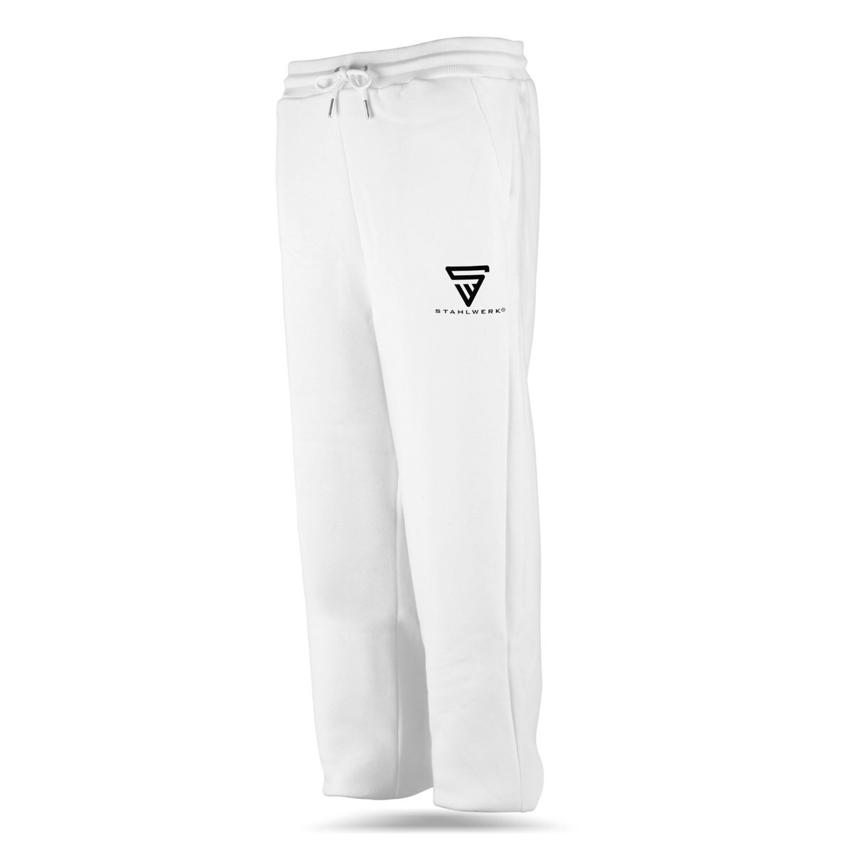 STAHLWERK Jogginghose Weiß Größe XL Sporthose | Jogger | Trainingshose | Sweathose | Sweatpants mit Logo-Print aus 70% Baumwolle und 30% Polyester