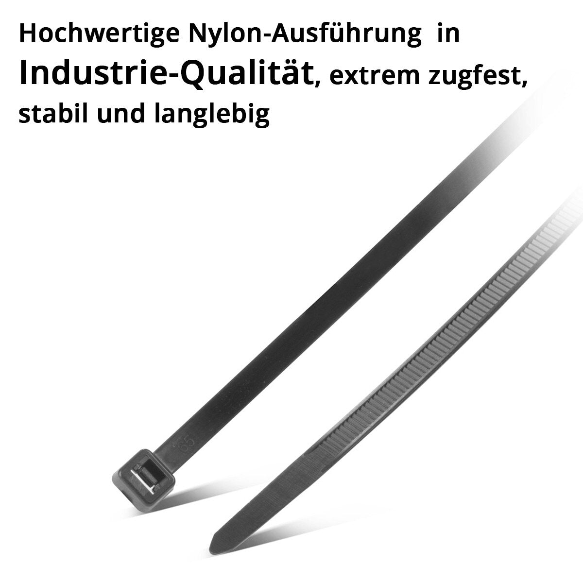 STAHLWERK cable ties set of 600 2.5 x 150 mm | 3.6x150mm | 3.6x200mm | 4.8 x 300 mm in black and white, industrial quality cable straps, UV-resistant, extremely tensile, stable and durable